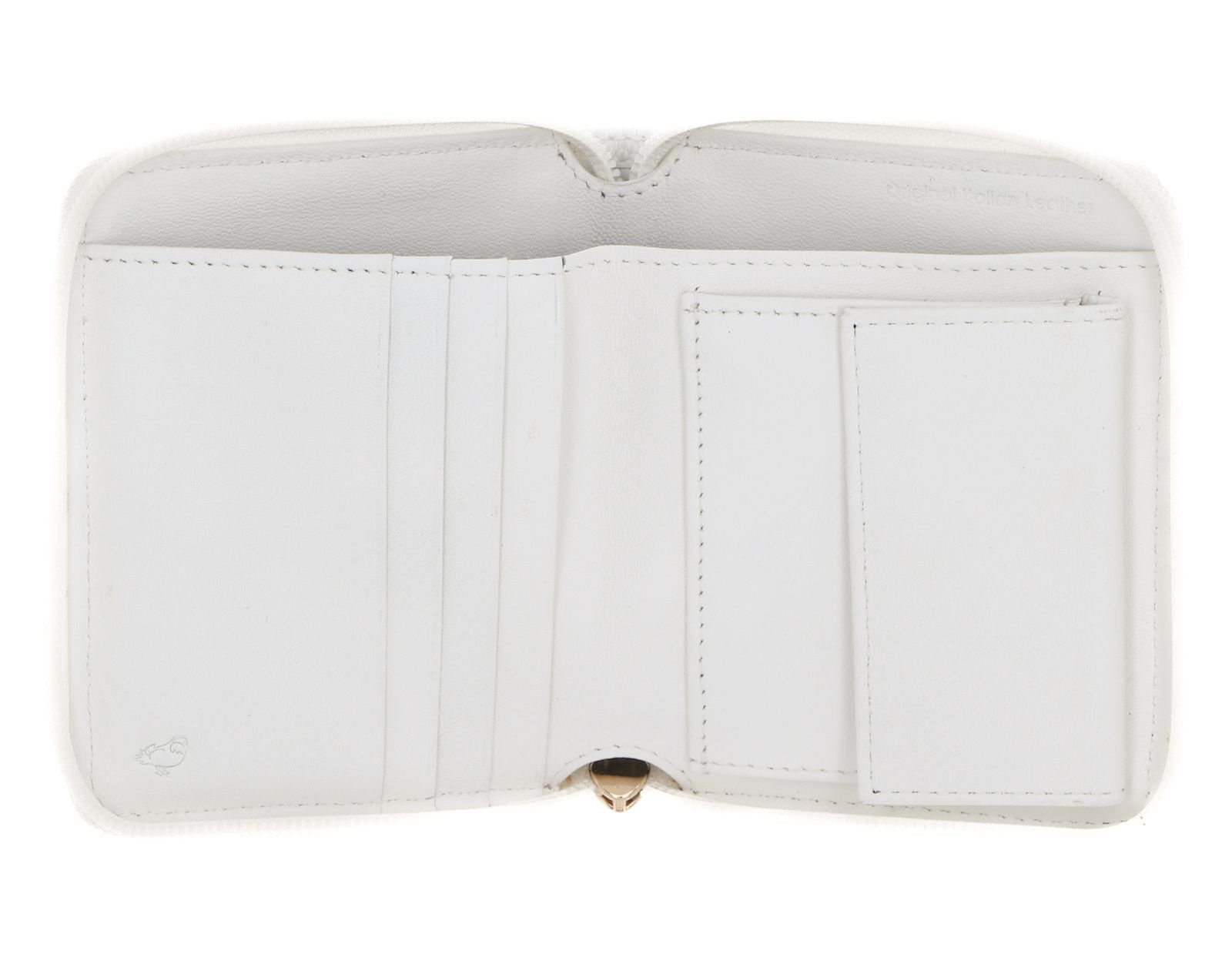 White Mellow Leather Mandarina Optical Geldbörse Duck