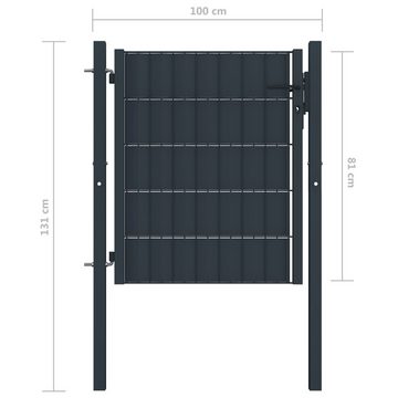 vidaXL Gartentor Zauntor PVC und Stahl 100x81 cm Anthrazit