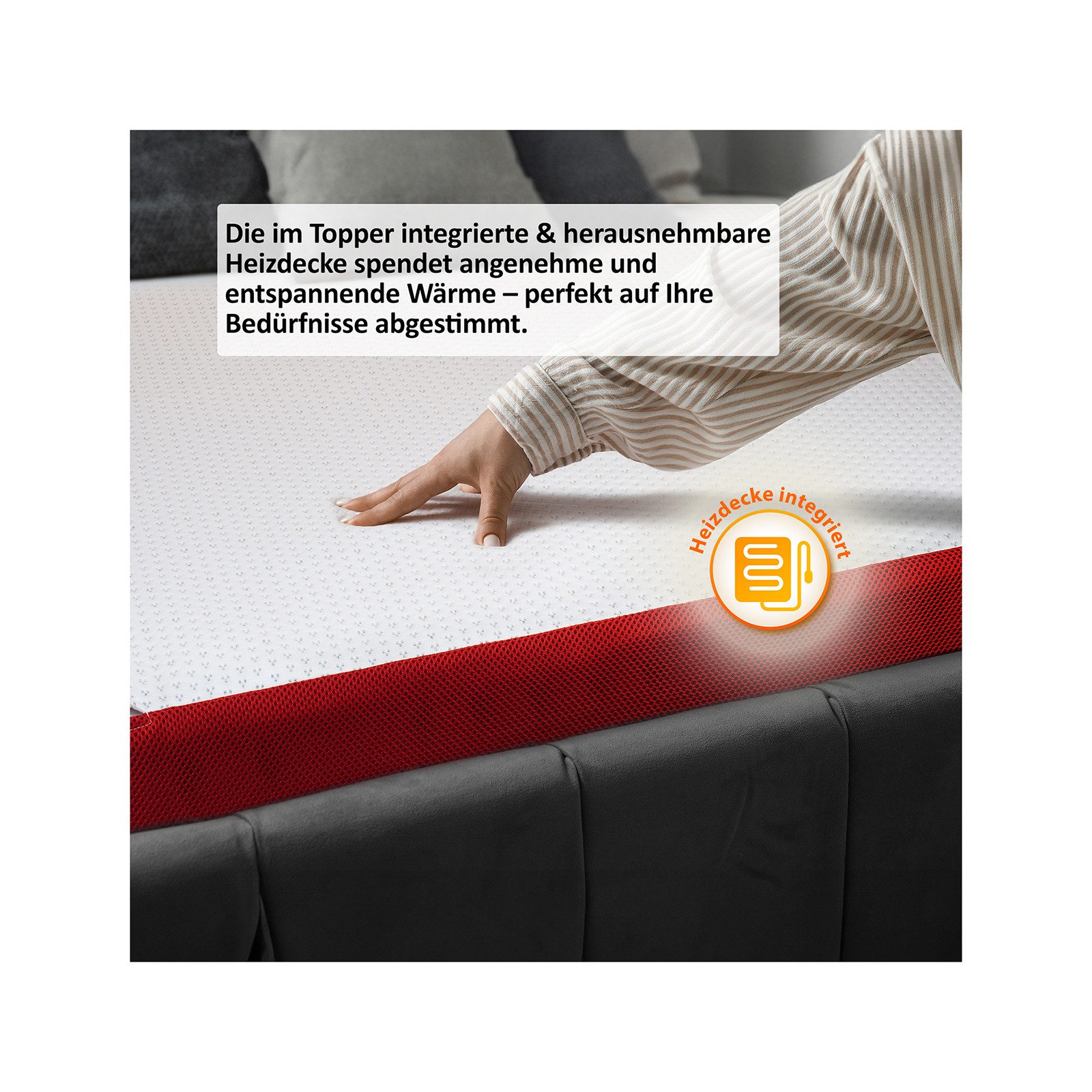 Genius, Topper eazzzy Topper Premium Heat Therapy, (Topper+ Heizdecke), Integrierte und herausnehmbare Heizdecke