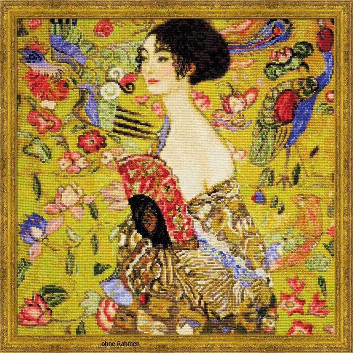 Riolis Kreativset Riolis Kreuzstich-Set "Dame mit Fächer", Zählmuster, (embroidery kit by Marussia)