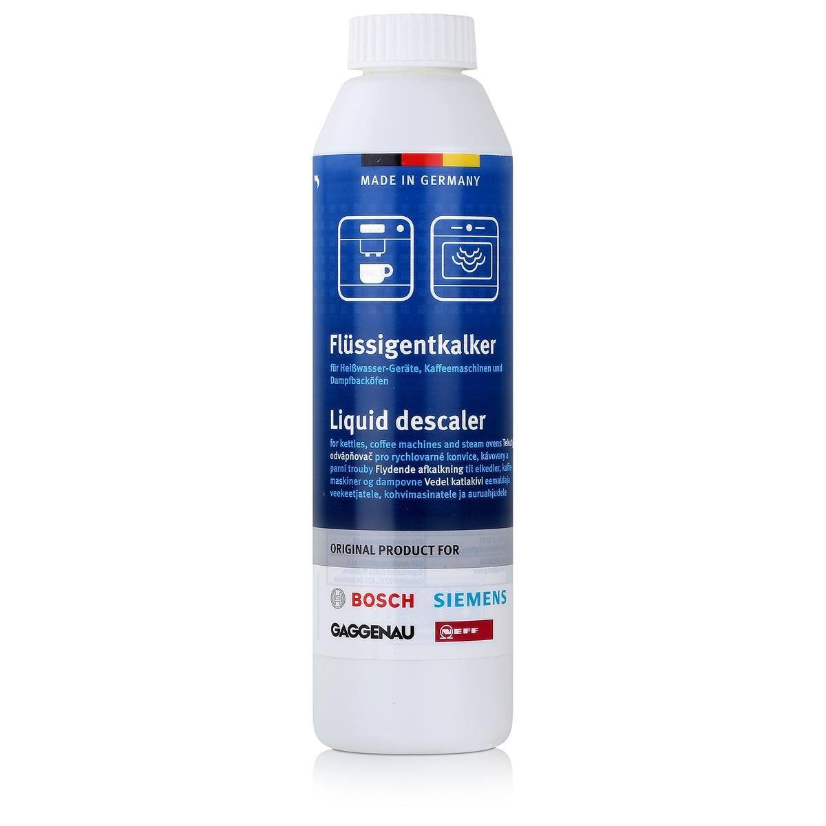 BOSCH BSH Flüssigentkalker 250ml - Für Kaffeevollautomaten & Dampfgarer (1er Entkalker