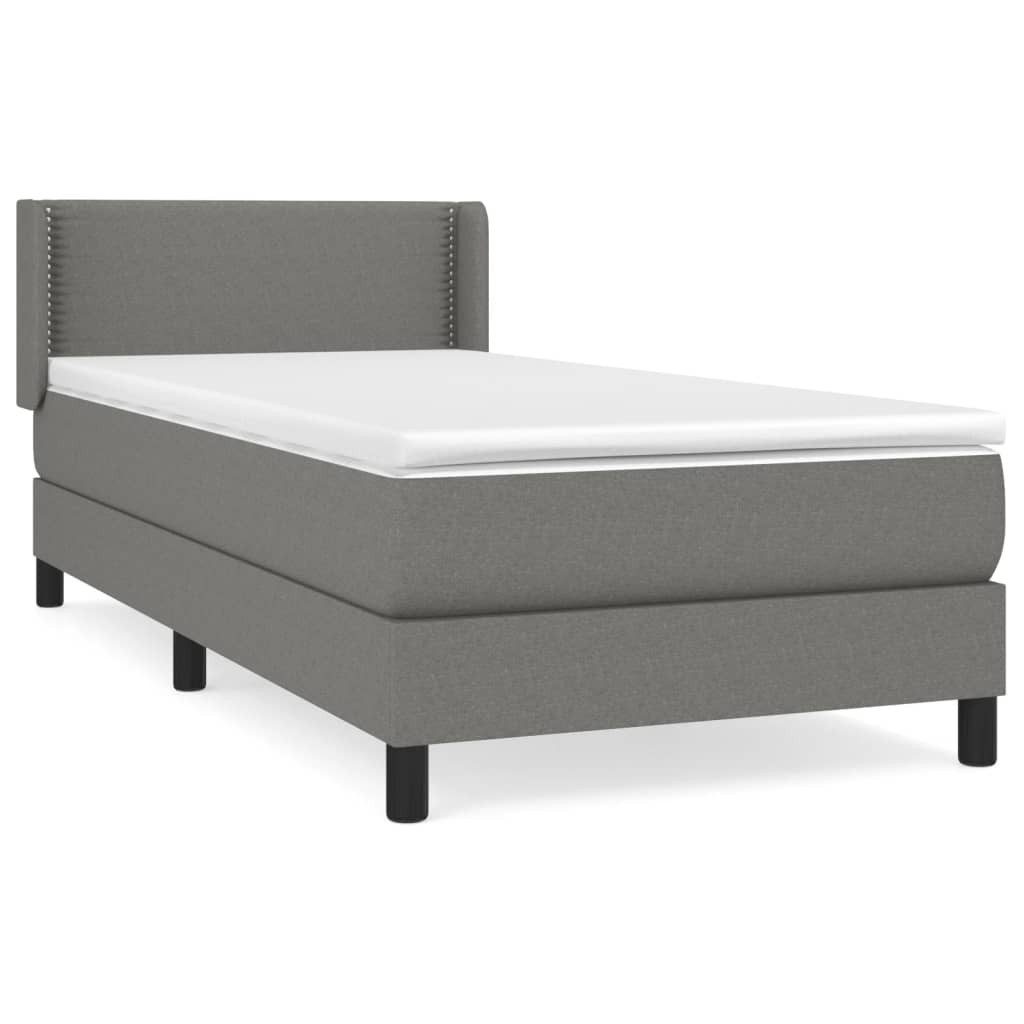 vidaXL Bett Boxspringbett mit Matratze Dunkelgrau günstig online kaufen