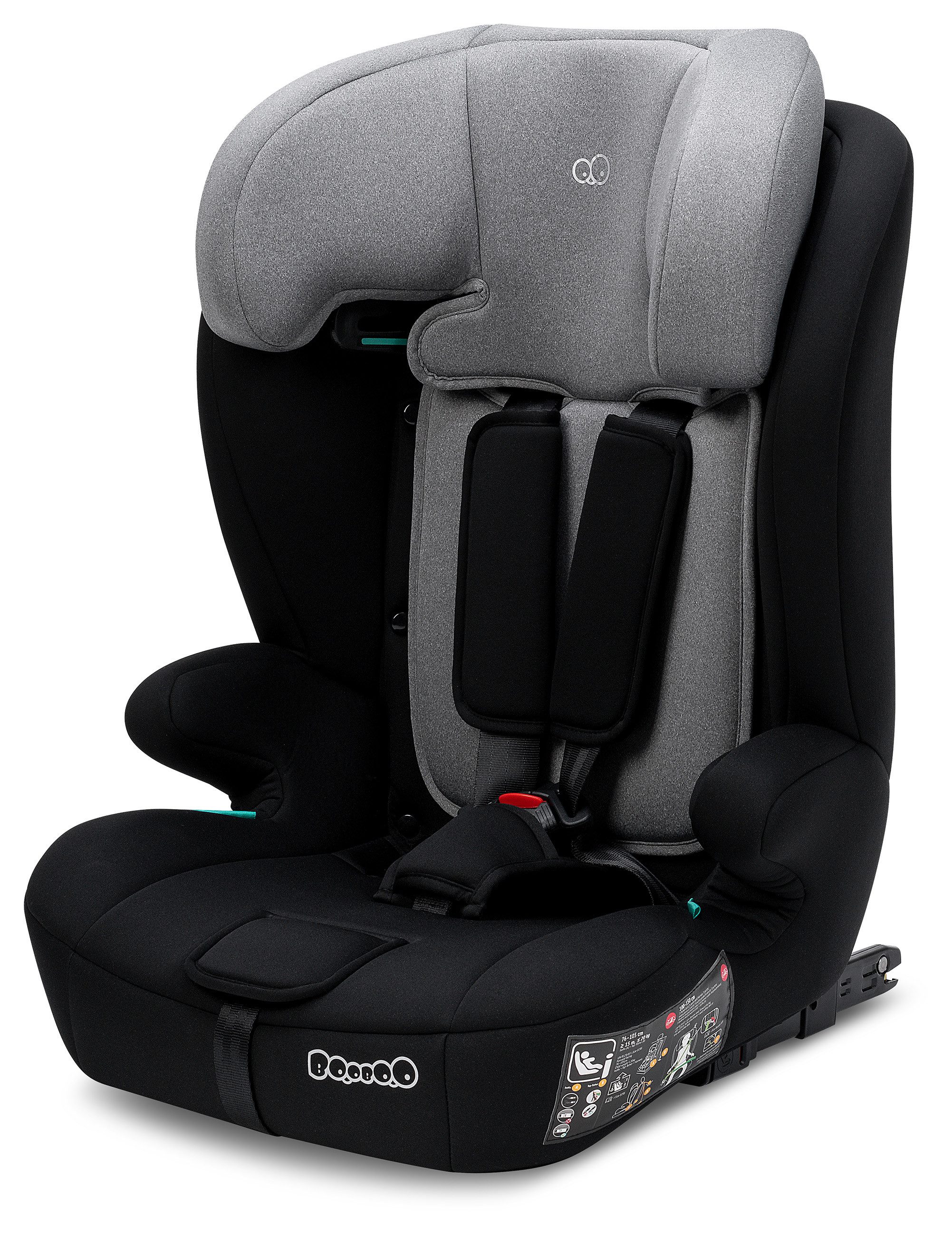 BooBoo Autokindersitz Safety Monaco mit Isofix, ab: 15 Monate, bis: 12 Jahre, ab: 76 cm, bis: 150 cm, mitwachsend und sicher für Kinder von 76-150 cm