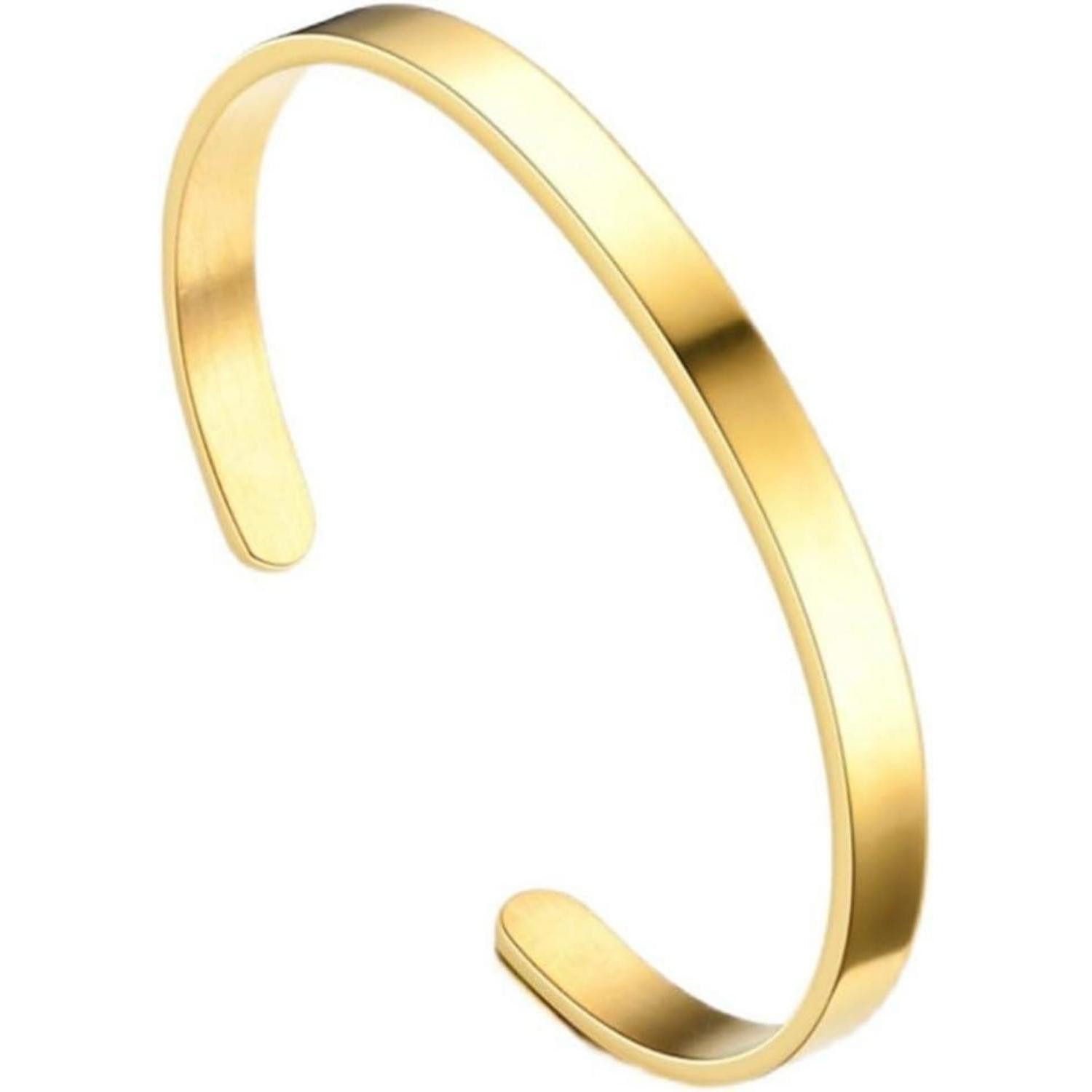 LuxusKollektion Armreif Armreif Armband Edelstahl Oval Verstellbar Maschette Paare Golden