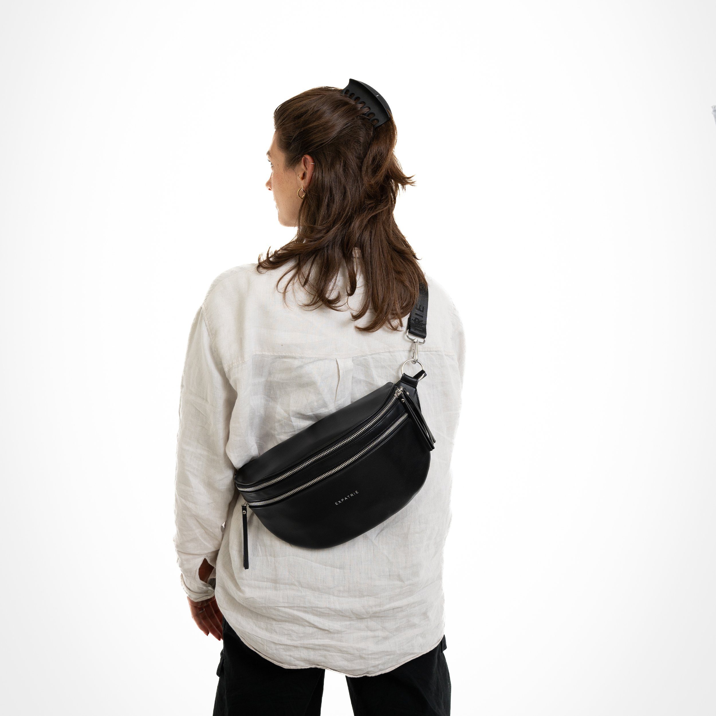 Expatrié Gürteltasche Alice Large Bauchtasche Damen Crossbody Bag, Hochwertiges Kunstleder, Wasserabweisend