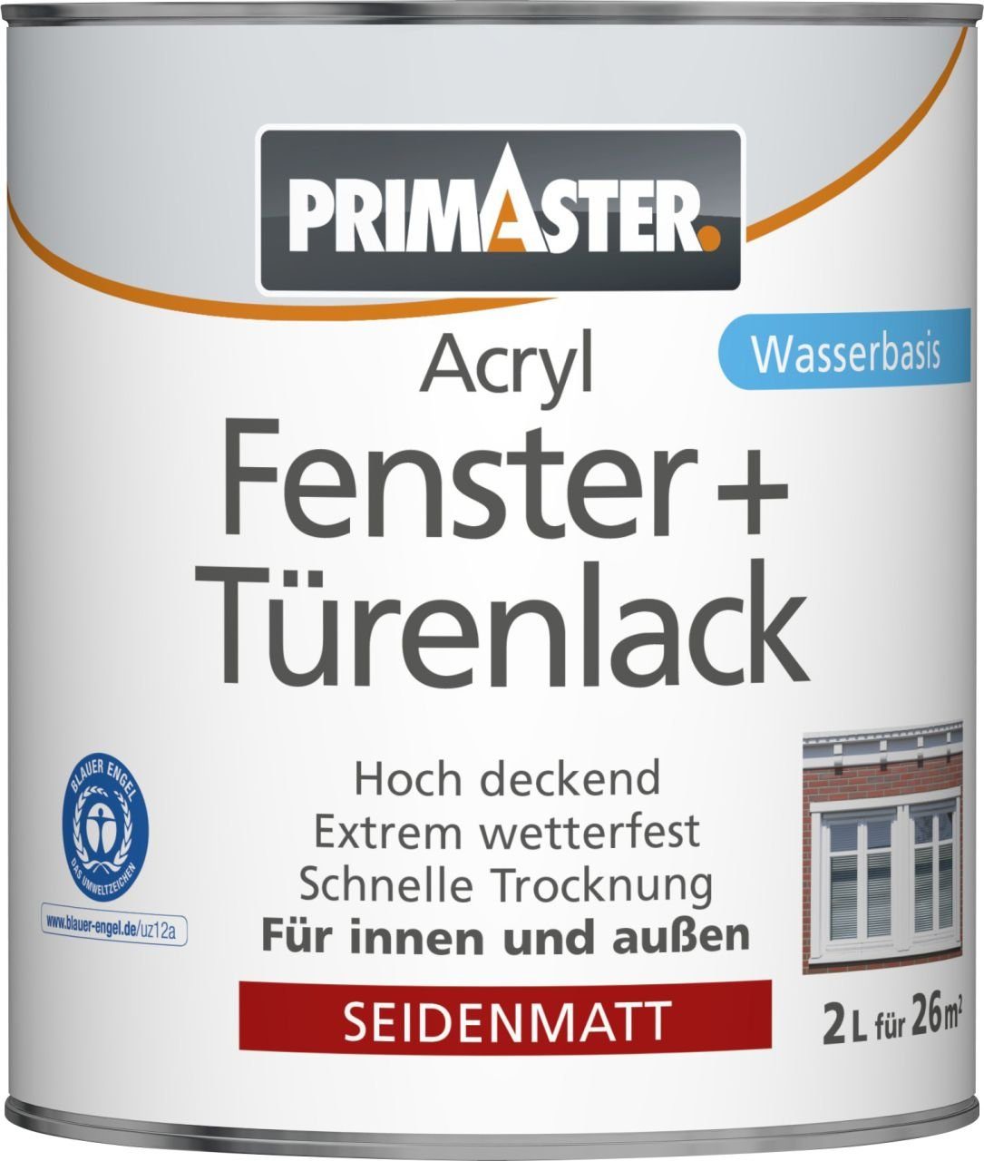 Primaster Lack Primaster Acryl Fenster- und Türenlack 2 L weiß