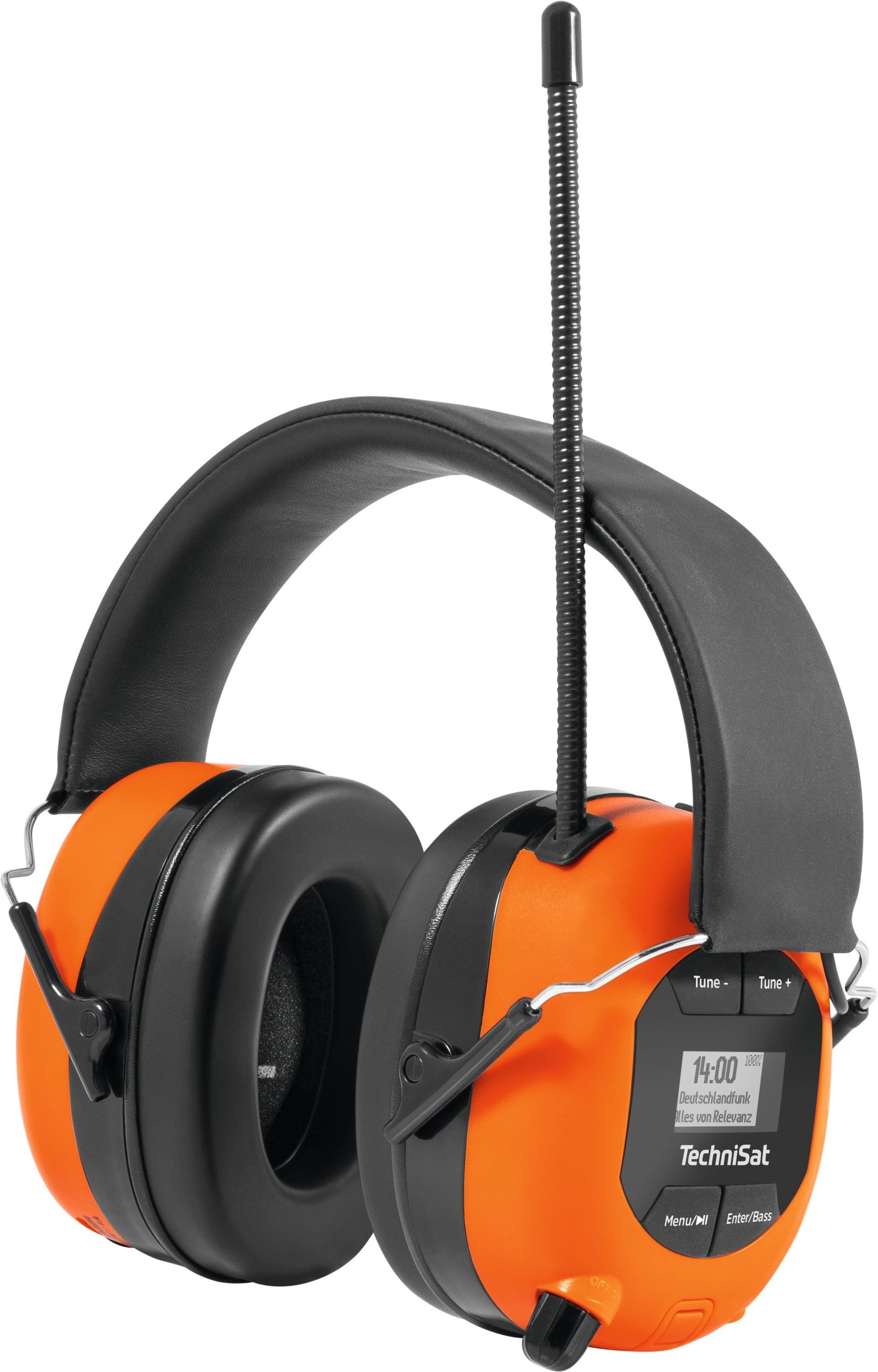 TechniSat STEREOMAN DAB+ OD Over-Ear-Kopfhörer (A2DP Bluetooth, Bluetooth, HSP Bluetooth, AVRCP Bluetooth, HFP Bluetooth, DAB+/UKW Radio, Bluetooth, IPX4 Spritzwasserschutz, Mikrofon, Display)