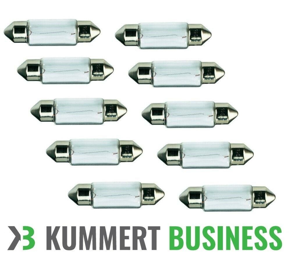 Kummert Business Rückleuchte 10x C5W 5W 12V 36mm Soffitte Sofitte Lampe Kennzeichen Birne, Halogen, Warmweiß