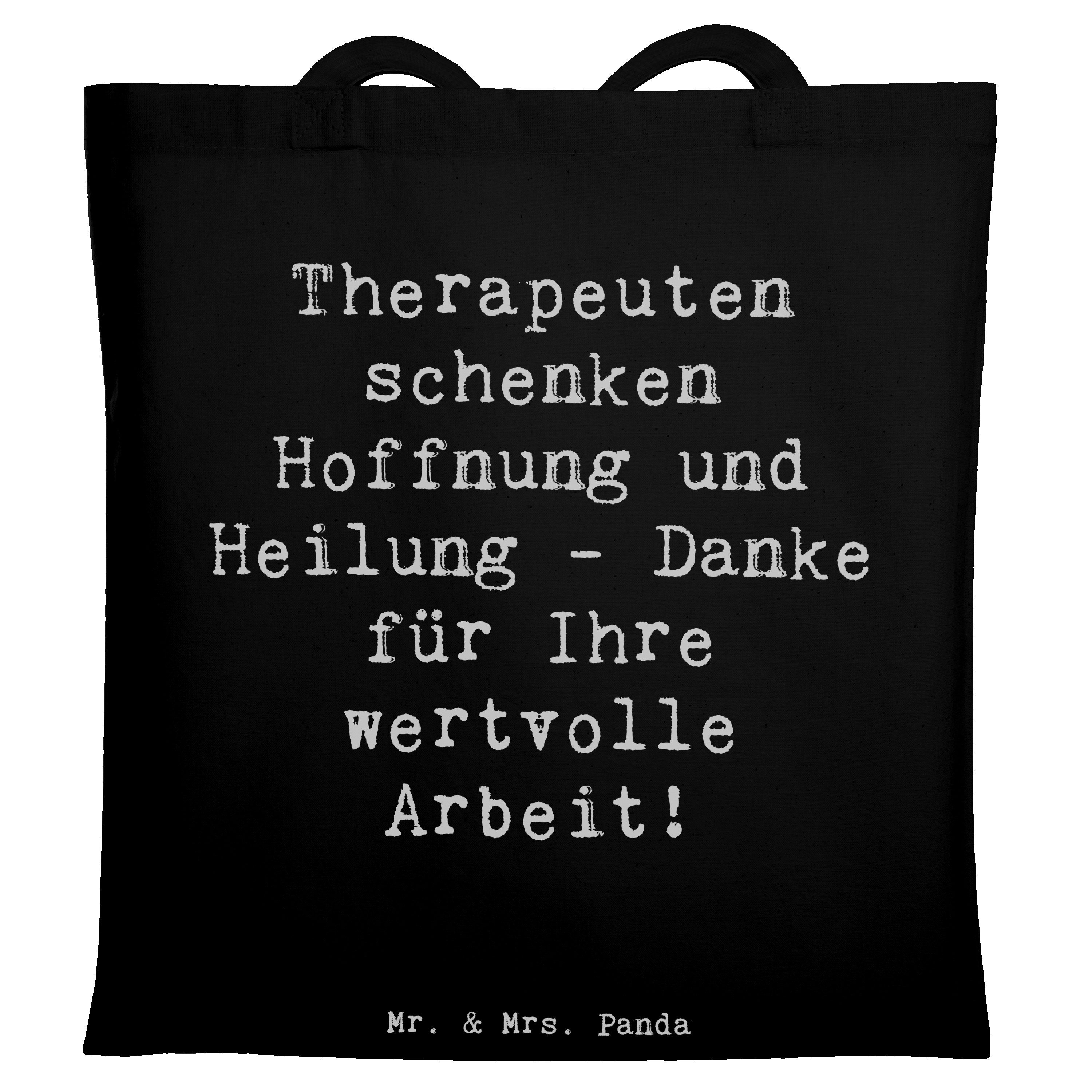 Tragetasche Spruch Therapeut Dankeschön - Schwarz - Geschenk, Mitgefühl, Dankbark