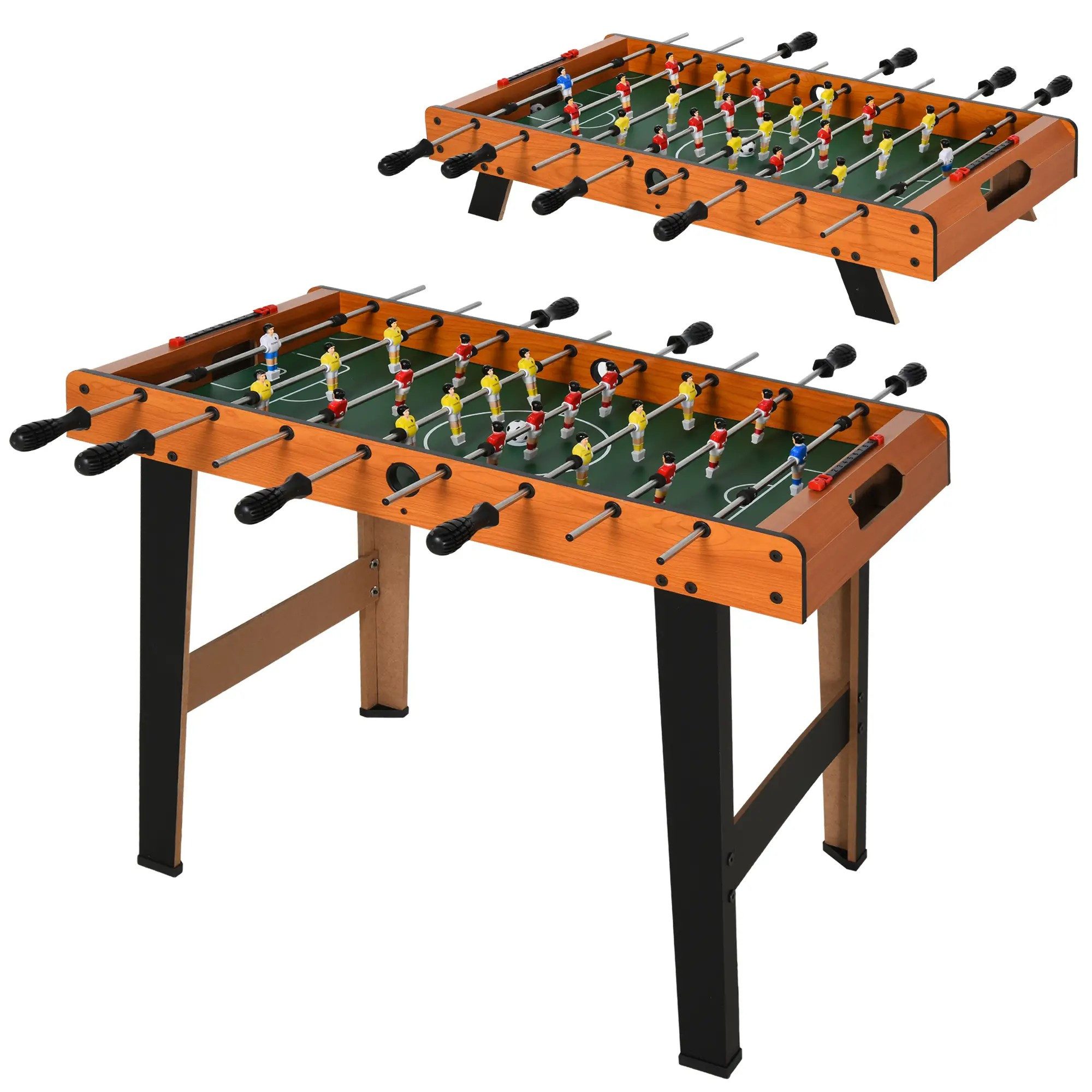 BlingBin Tischfußballspiel Mini Tischkicker Tischfußball inkl 2 Kickerbälle Kickertisch (1er Set, 1-tlg., 84,5cm x 40cm x 61,2cm), Kicker Tischfussball mit Griffe für Jugendliche Erwachsene