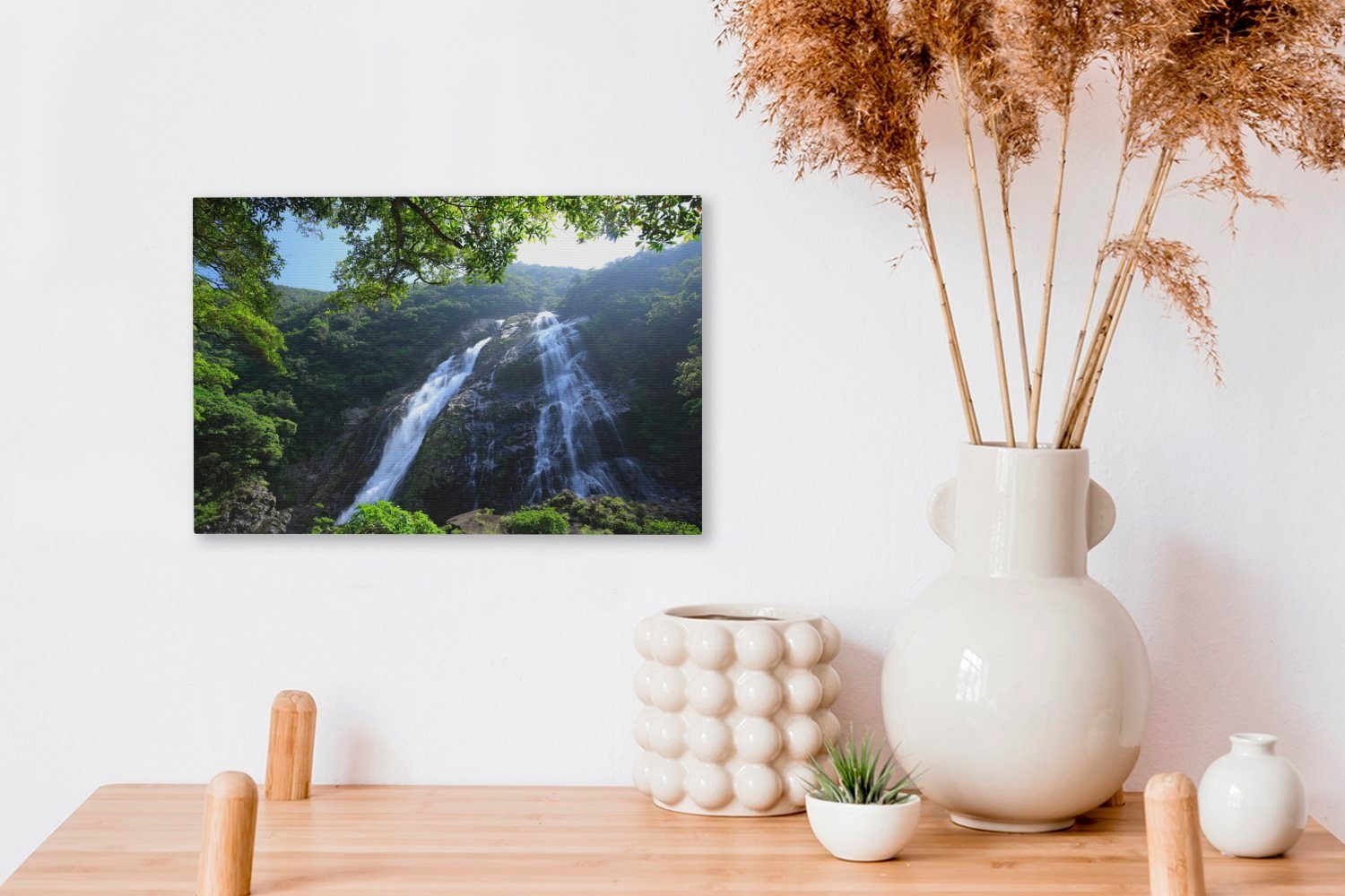 30x20 auf cm Wanddeko, japanischen Yakushima, (1 Leinwandbild Leinwandbilder, OneMillionCanvasses® Wandbild der St), Ookawa-no-taki-Wasserfall Insel Aufhängefertig,