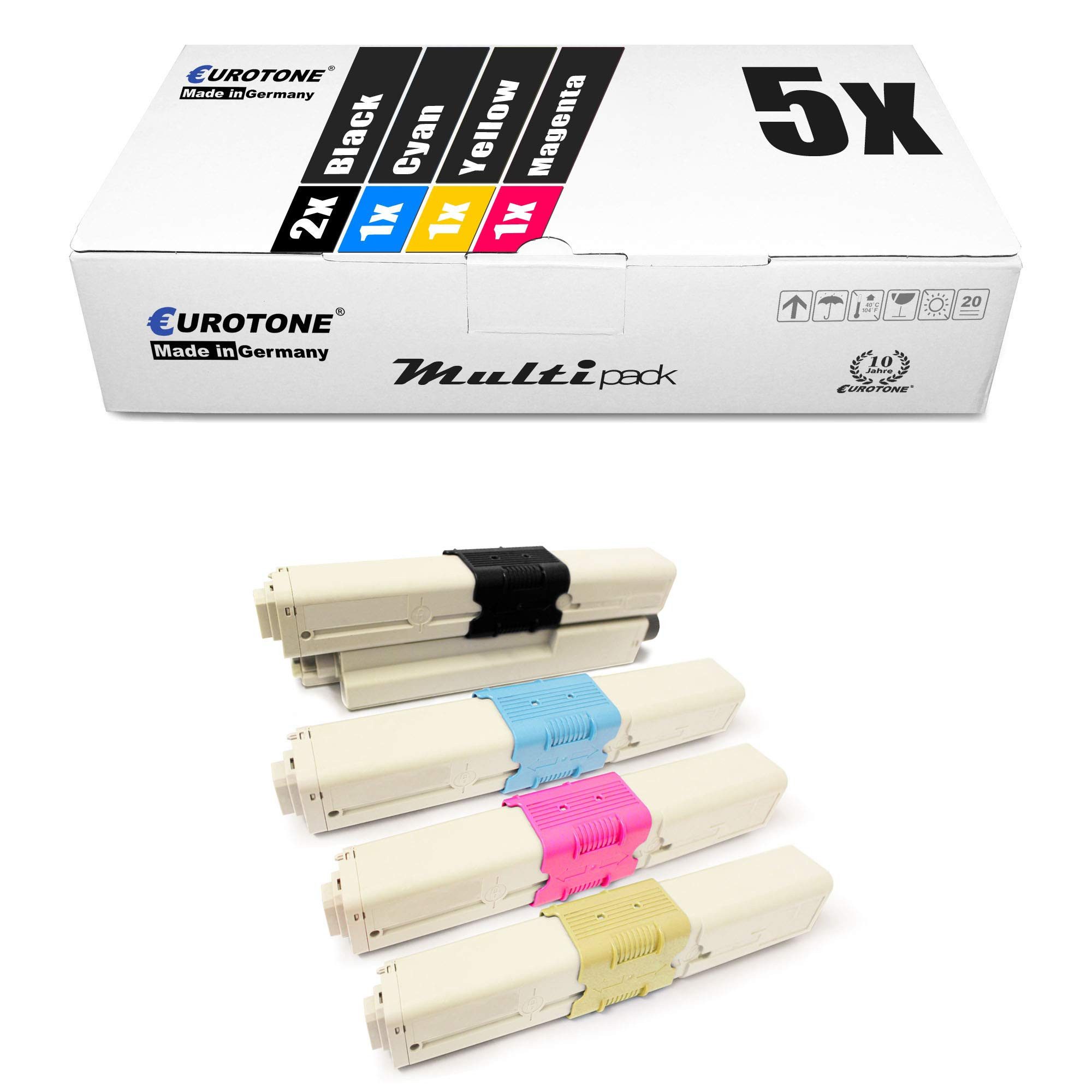 Eurotone Tonerkartusche Europcart Kartusche für MC 351 352 361 362 561 562 ersetzen Oki 2X…, (Multipack, 2-St., 2-teiliges Set), Kompatibel, sofort einsatzbereit