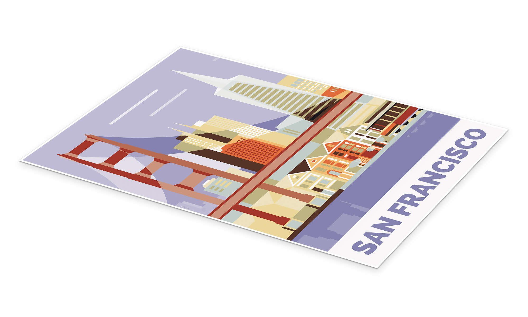 Posterlounge Wandbild San Francisco, Nigel Sandor, erhältlich als Poster, Leinwandbild, Wandsticker oder Acrylglasbild