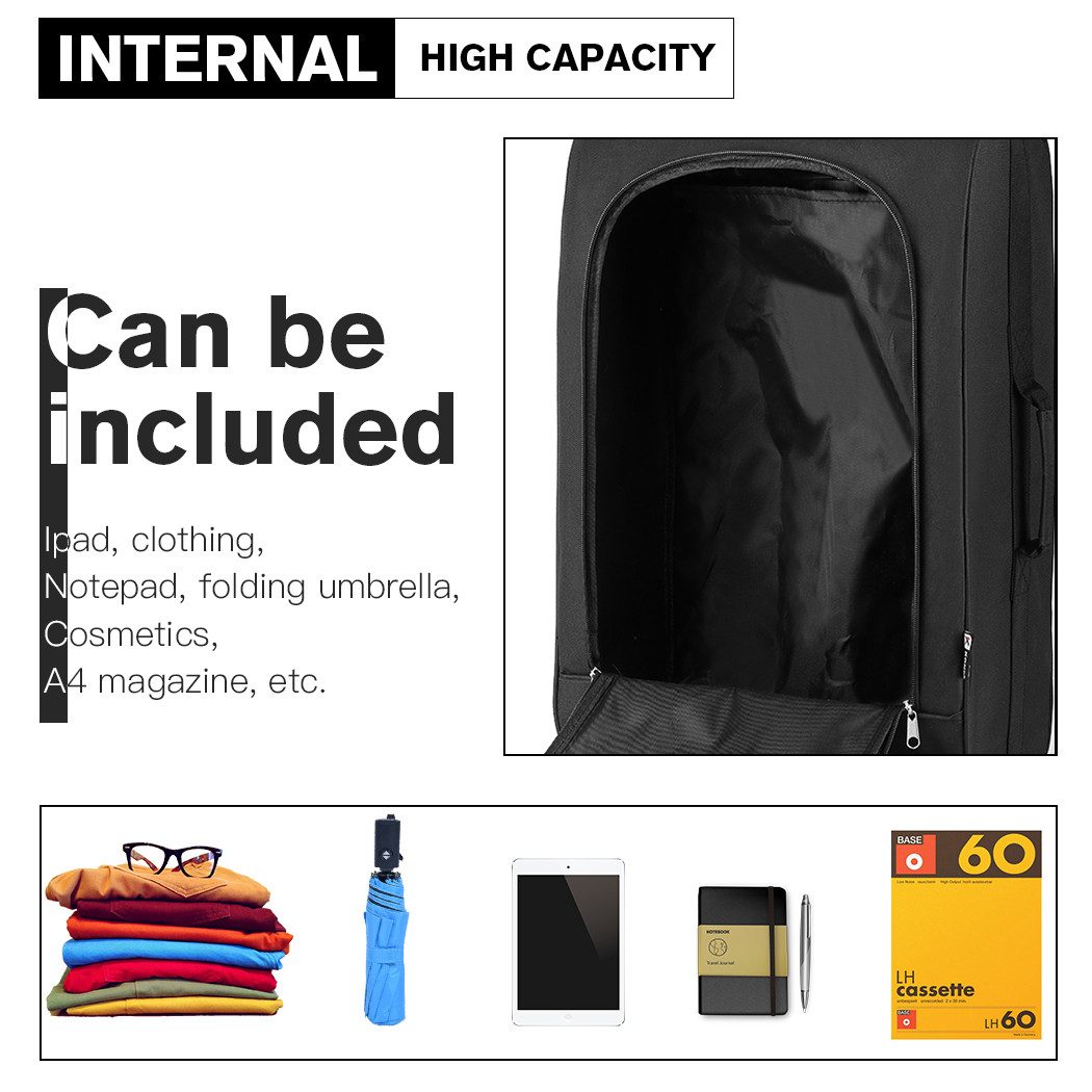 KONO Kofferrucksack Leichtgewicht Kabinentrolley Handgepäck Koffer - 53 x 36 x 18 cm