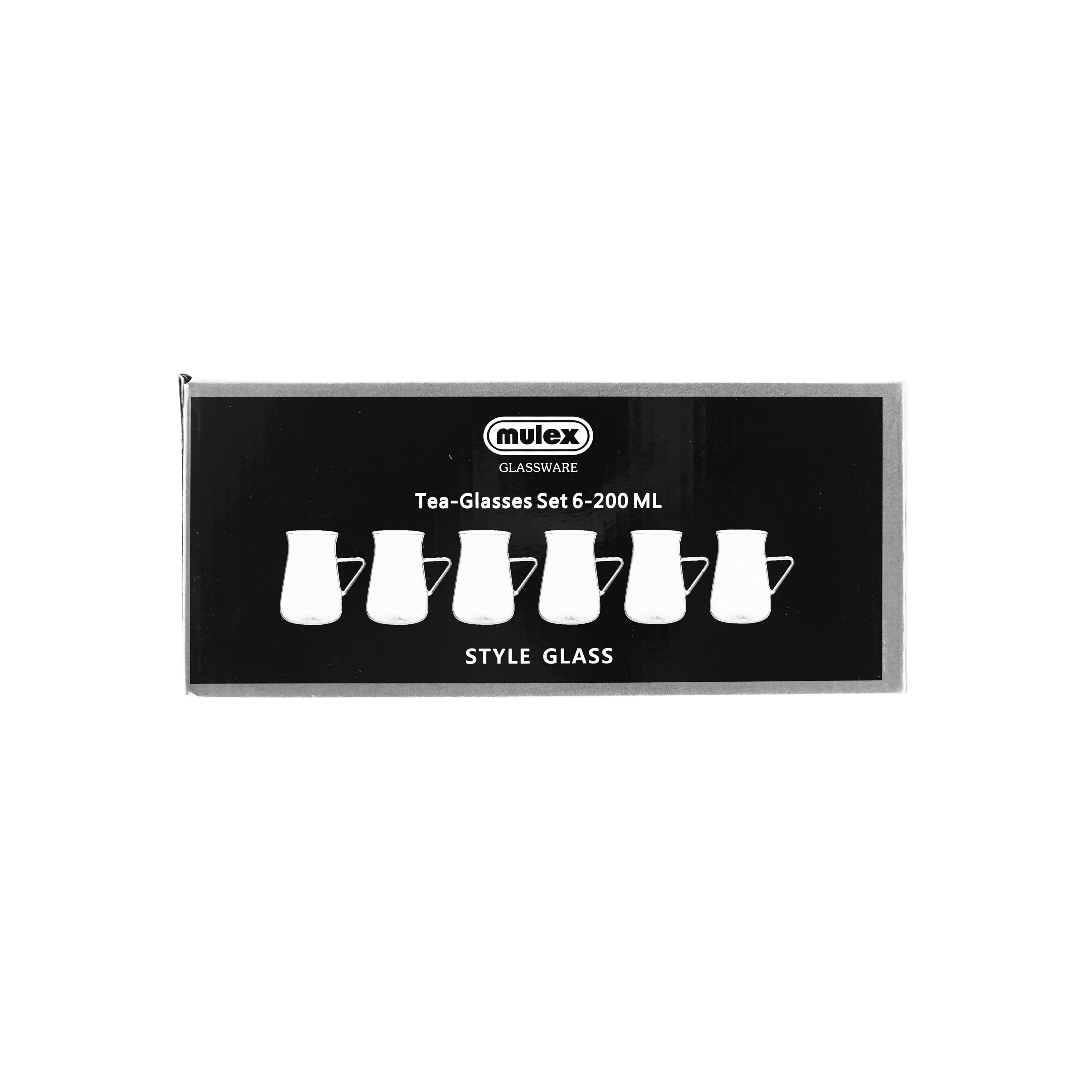 Mulex Teeglas Teegläser-Set 6-teilig 200ml aus Borosilikatglas mit Henkel – Bild 5 von 5