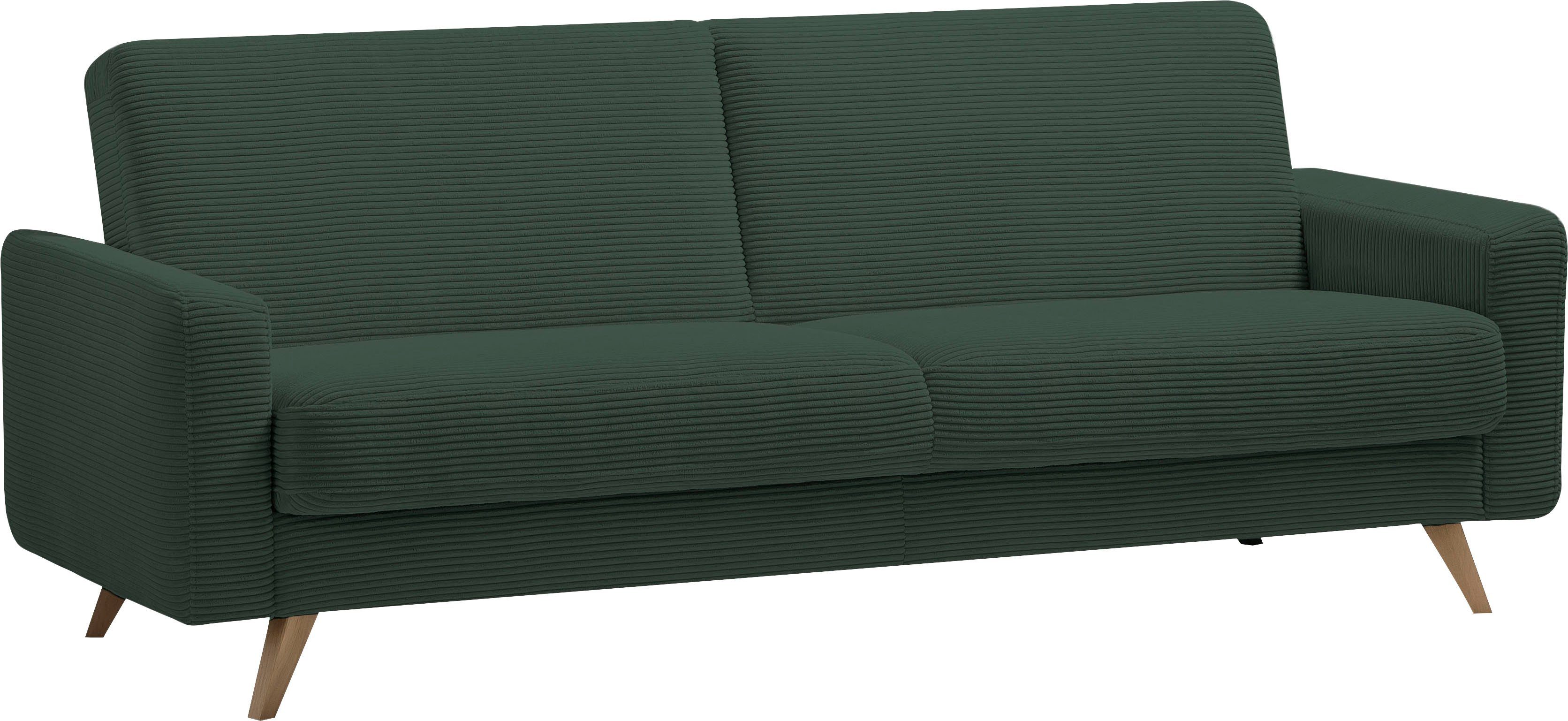exxpo - sofa fashion 3-Sitzer Bettfunktion pine Samso, Inklusive Bettkasten und