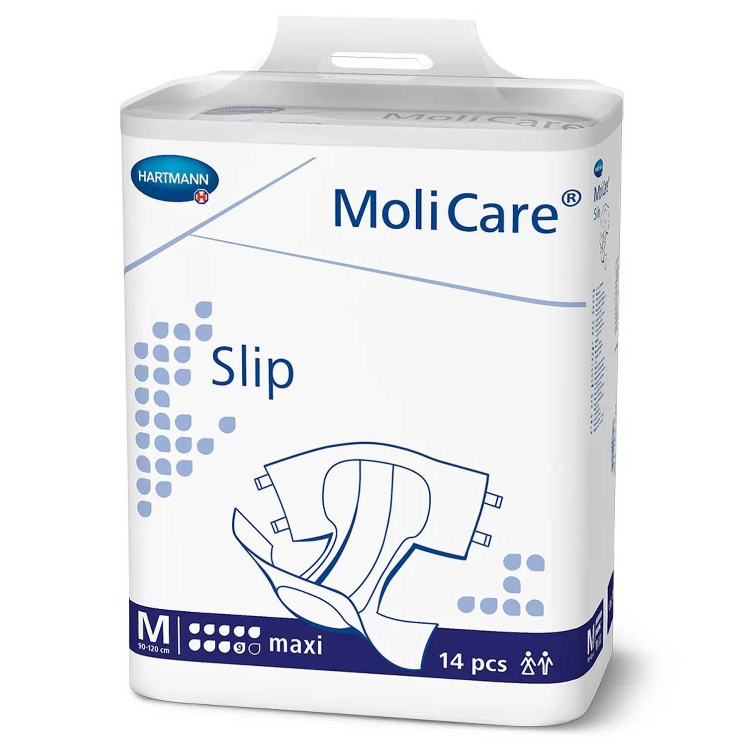 PAUL HARTMANN AG Inkontinenzslip MoliCare Slip Maxi 9 Tropfen M Inkontinenzslips 14 Stück (Packung, 14-St., 1 Packung à 14 Stück, 14 Stück gesamt) Sofort-Trocken-Gefühl, 4 wiederverschließbare Klett-Klebeverschlüsse