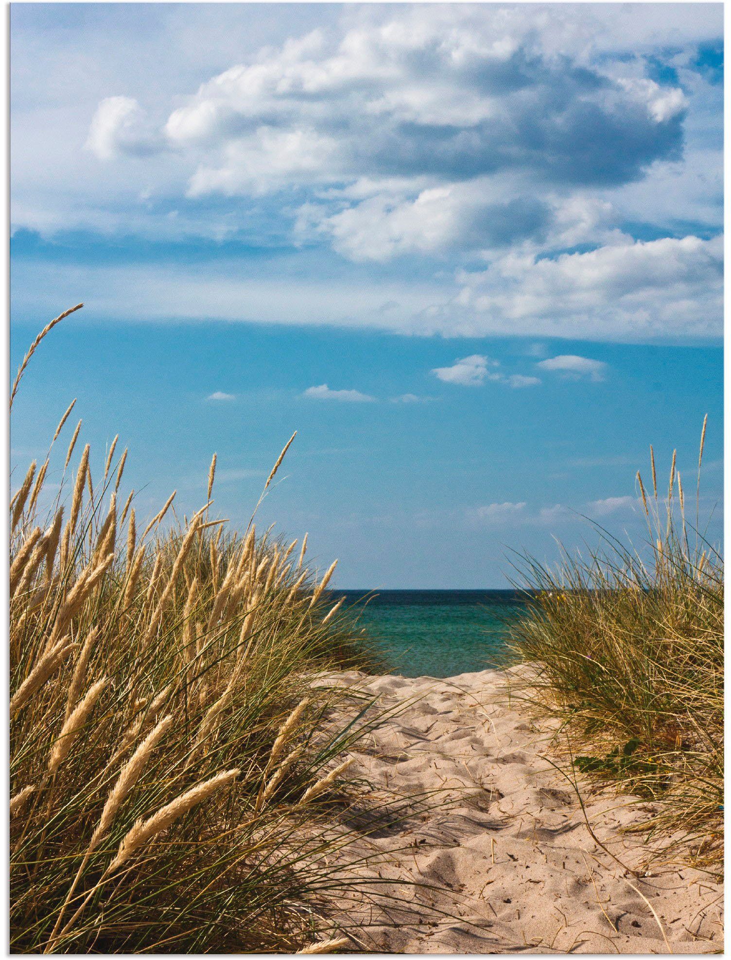Alubild, in Größen als oder Leinwandbild, versch. Ostsee Wandaufkleber der 9, Poster Artland Dänemark (1 an Wandbild - Strand St), Strandzugang