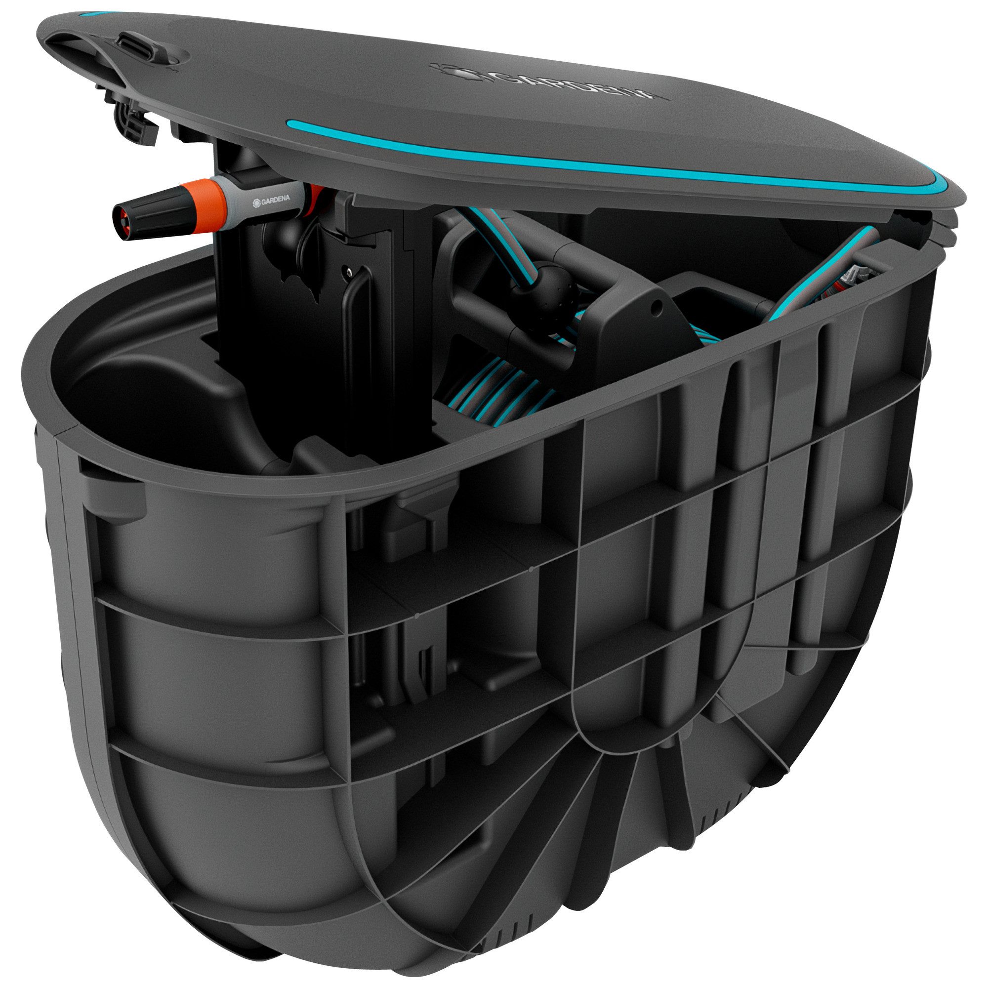 GARDENA Gartenschlauch GARDENA Undercover Schlauchbox RollUp M, 20 Meter