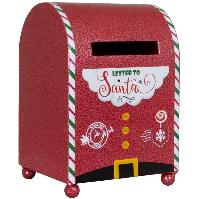 Christmas Paradise Kinderbriefkasten weihnachtlicher Deko Briefkasten aus Metall 19cm (1-St), Weihnachtsmann Mailbox