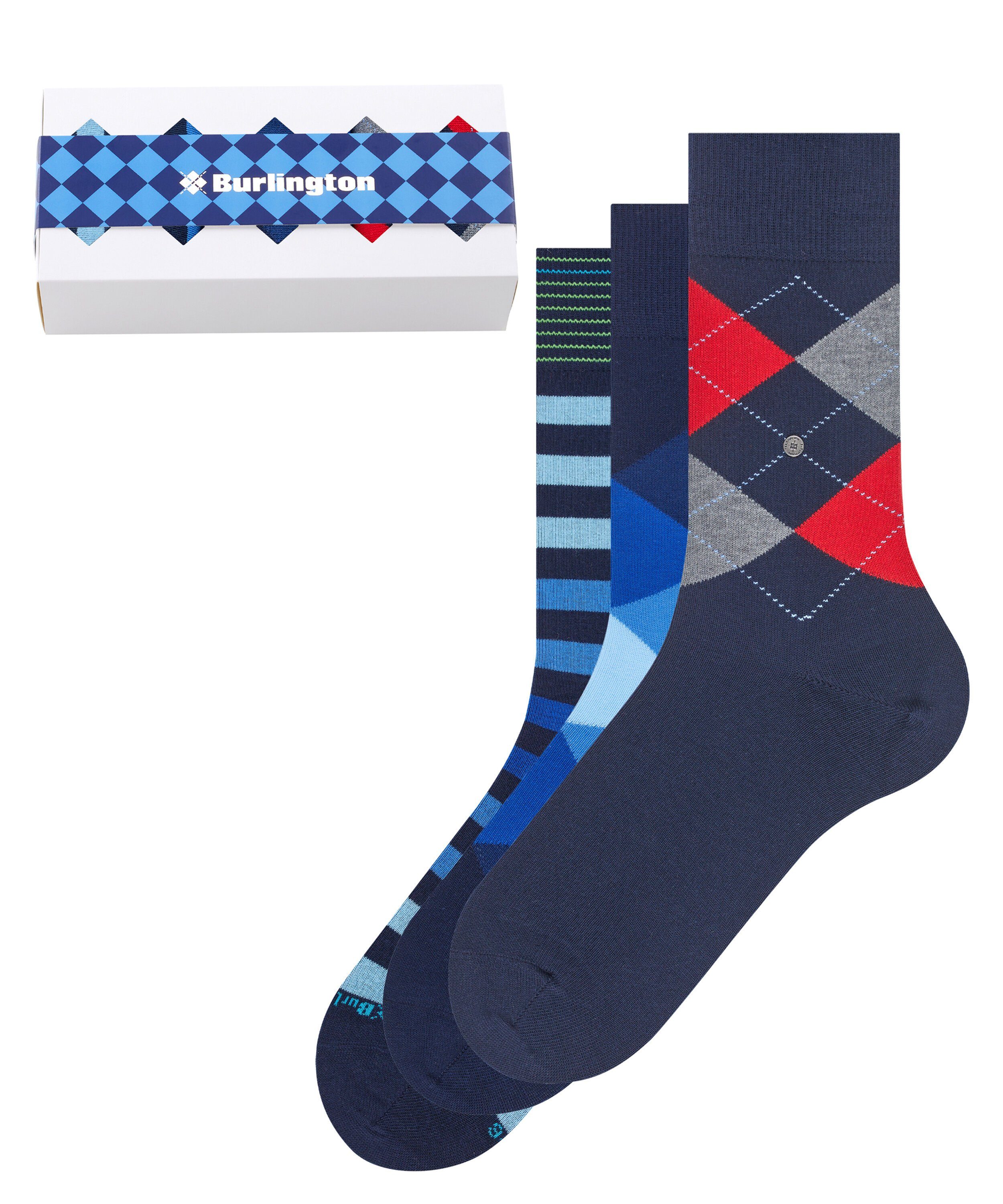 Giftbox sortiment (0030) Burlington Basic 3-Pack (3-Paar) Socken