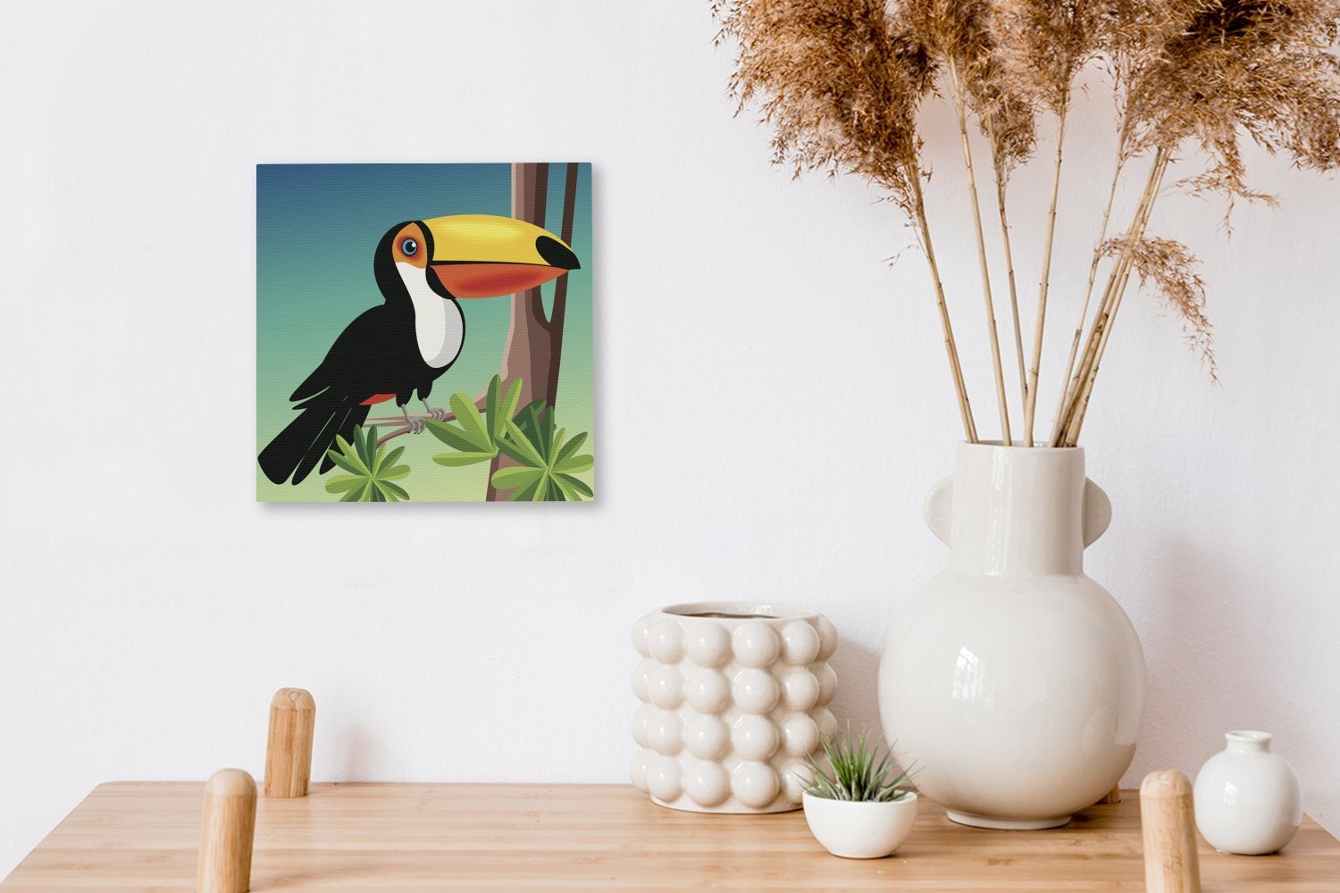 OneMillionCanvasses® Leinwandbild Eine Vektor-Illustration für Tukans, eines (1 Wohnzimmer Leinwand St), Schlafzimmer Bilder