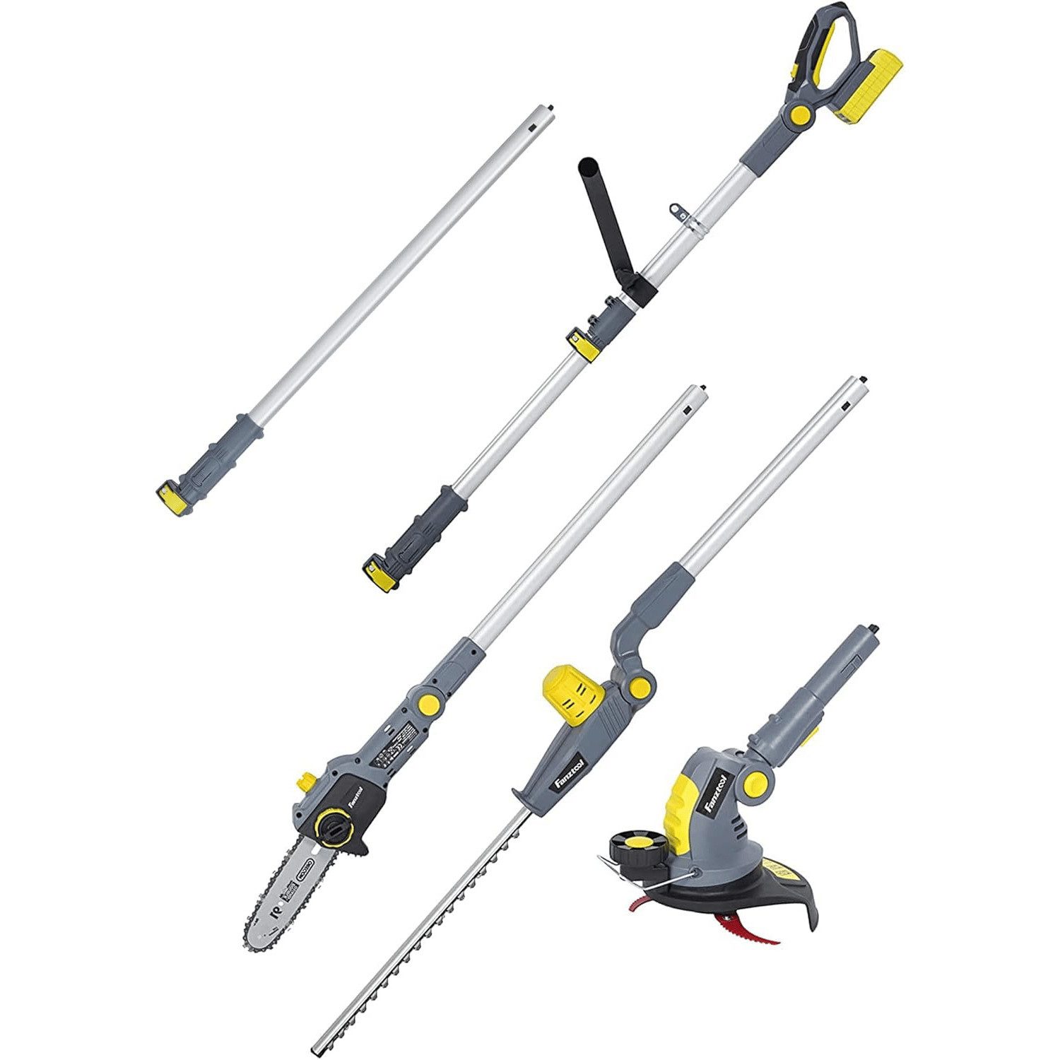 Akku-Heckenschere 022 FANZTOOL 20V Akku Heckenschere, Hochentaster,Rasentrimmer (3-in-1)