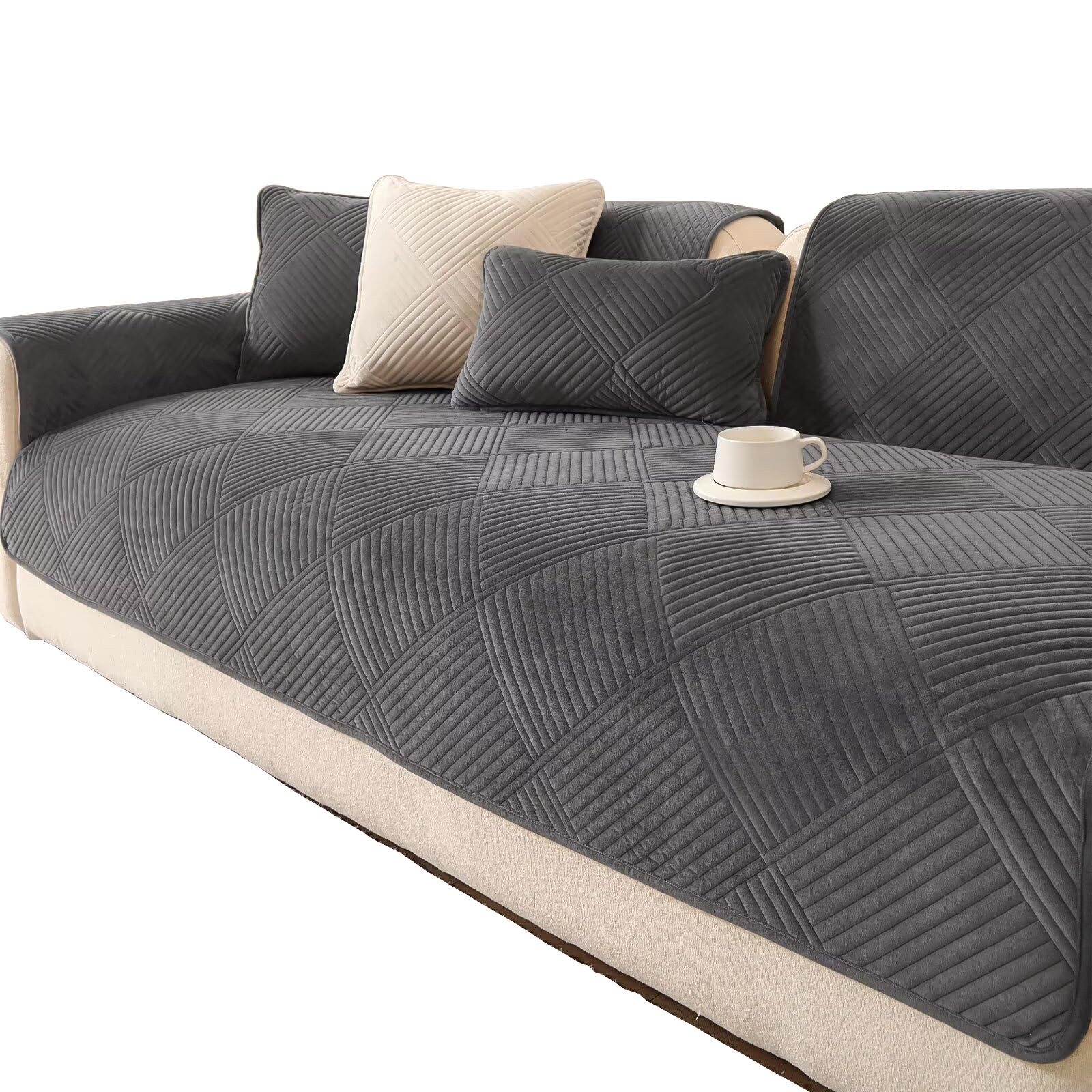Minicloss Sofabezug 1 2 3 4 Sitzer Sofabezüge Couch Überzug L Form Ecksofa Sofa Couch, Überwurfdecke, Sofahusse Sofaüberwürfe rutschfest Sofa Abdeckung