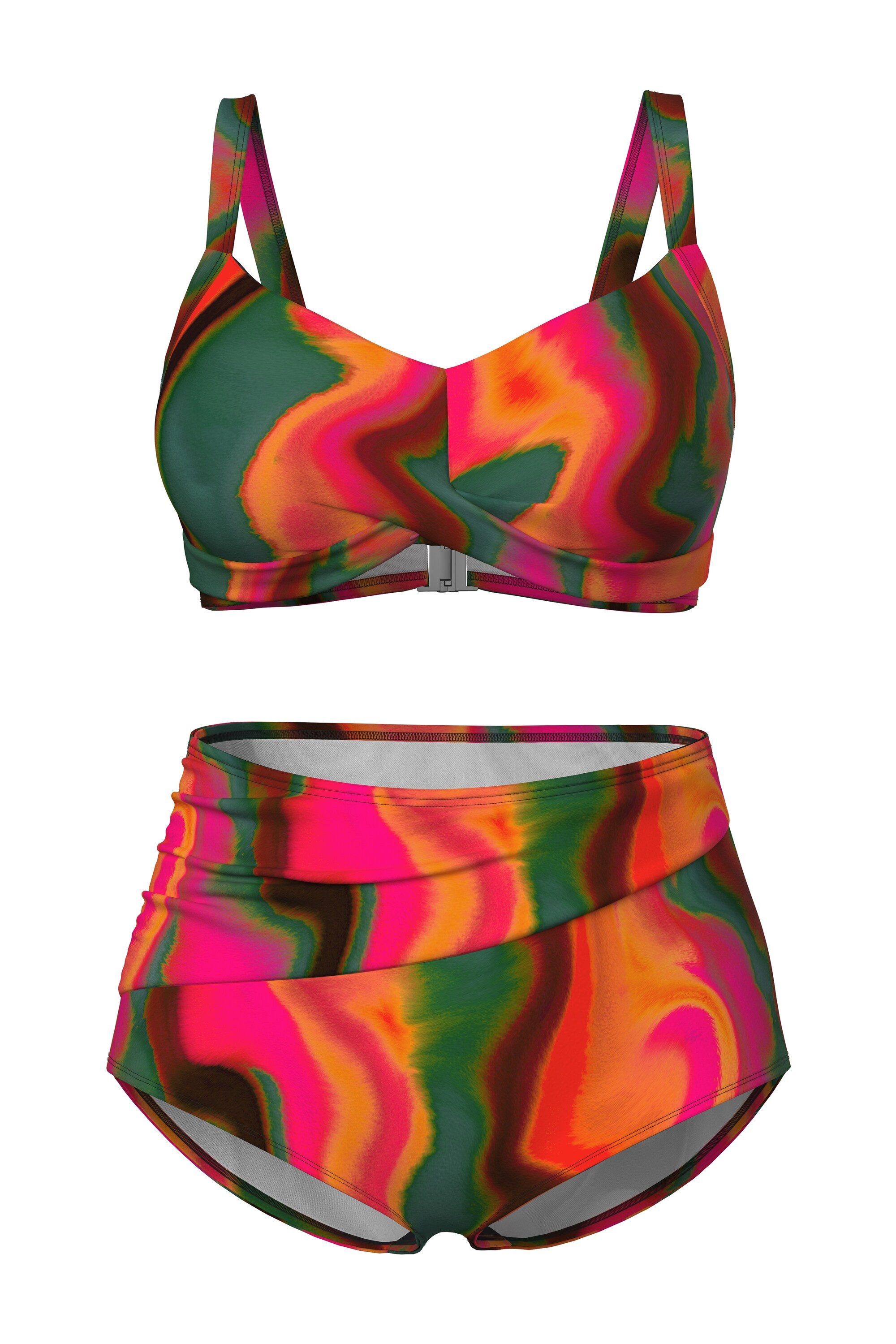 Ulla Popken Soft-BH Bikini Farbverlauf Softcups drapiert recycelt