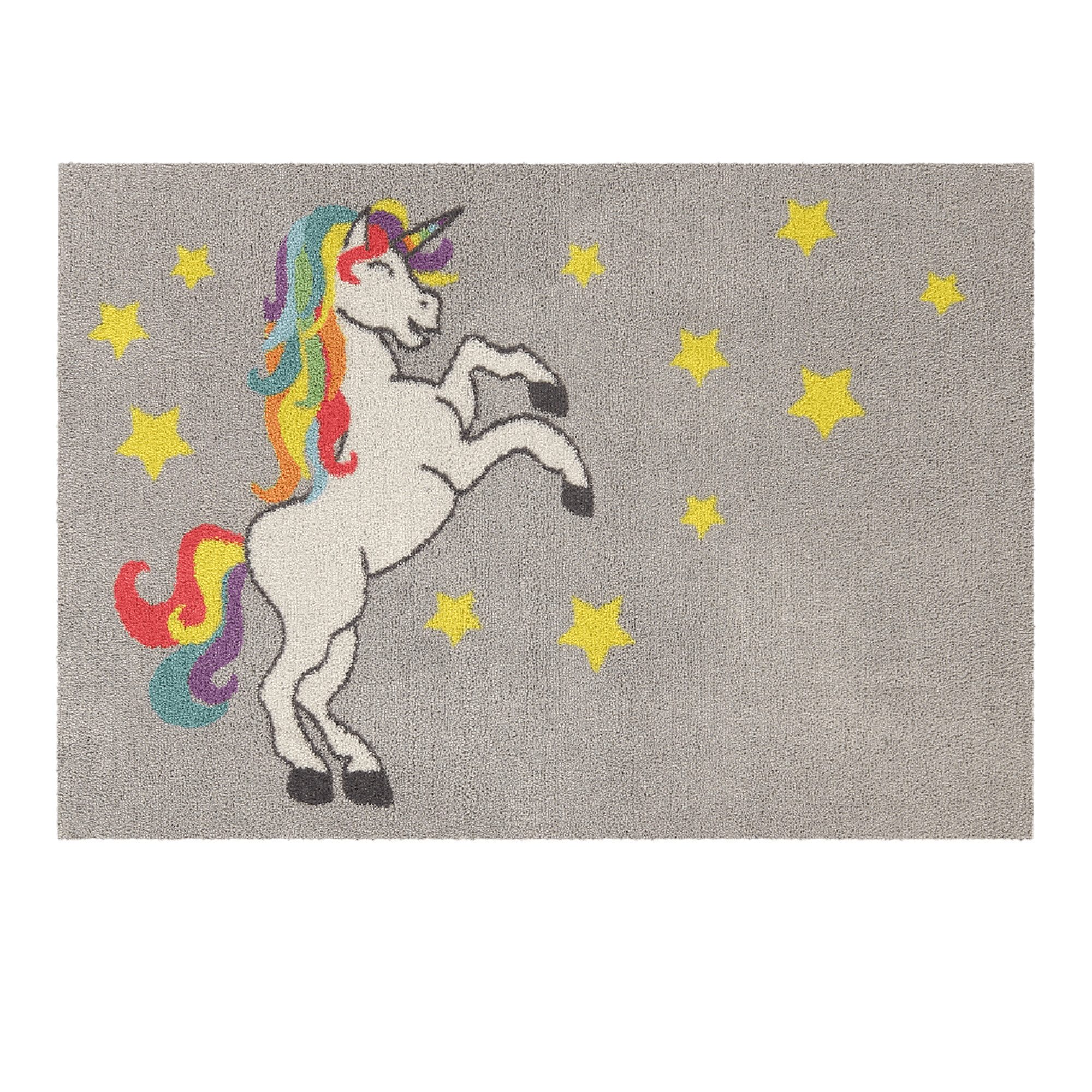 akzente Fußmatte Feel Rainbow Unicorn, Rechteckig, Höhe: 6 mm, 70x100 cm, Polyester, Latex, rutschfest, saugfähig, Schmutzfänger