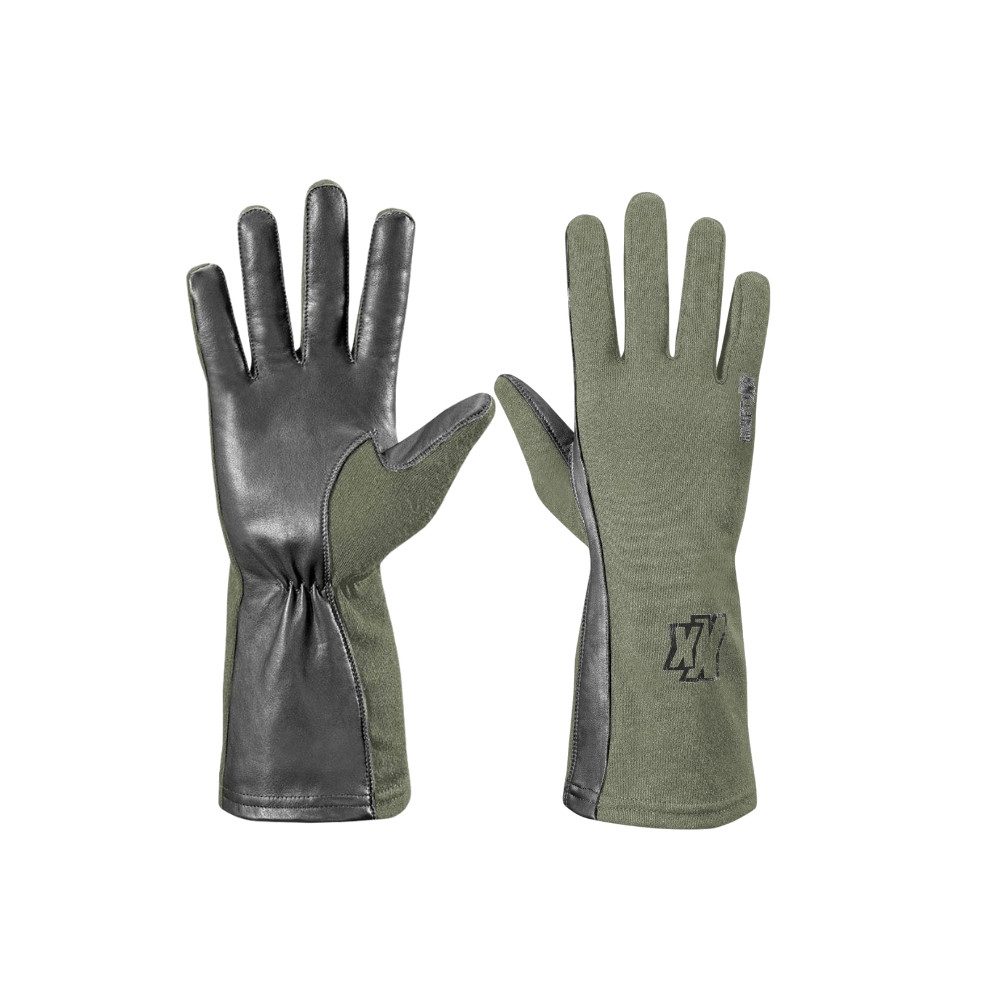 Kinetixx Lederhandschuhe Pilotenhandschuh X-Condor black I KinetiXx (schwarz, grün) Flammhemmend