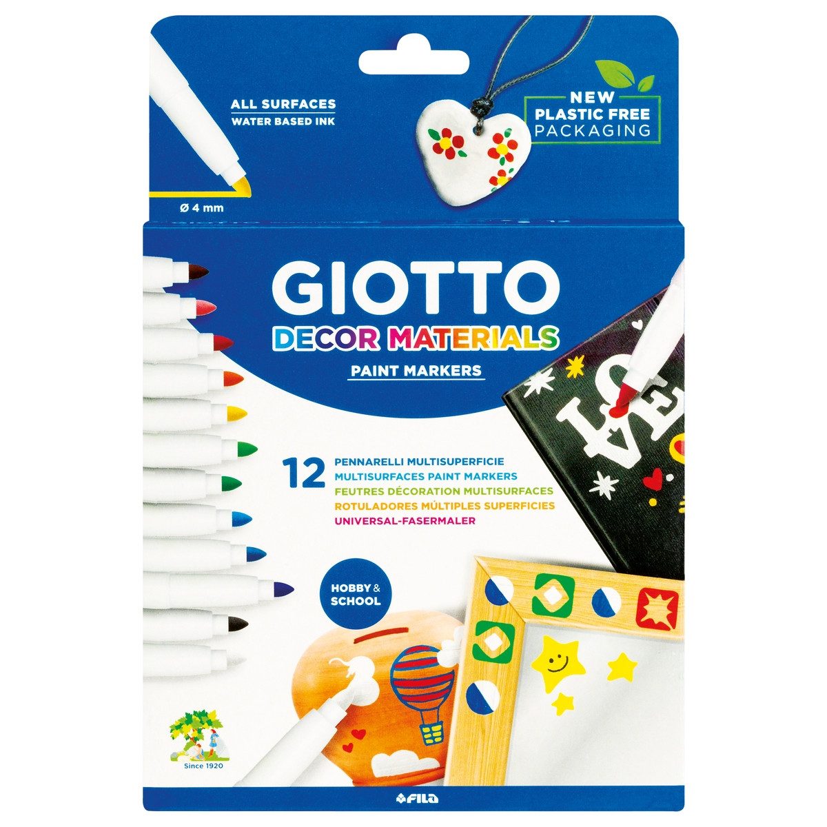 LYRA Marker GIOTTO Paint Marker 0,4mm 12 Stück Kartonetui
