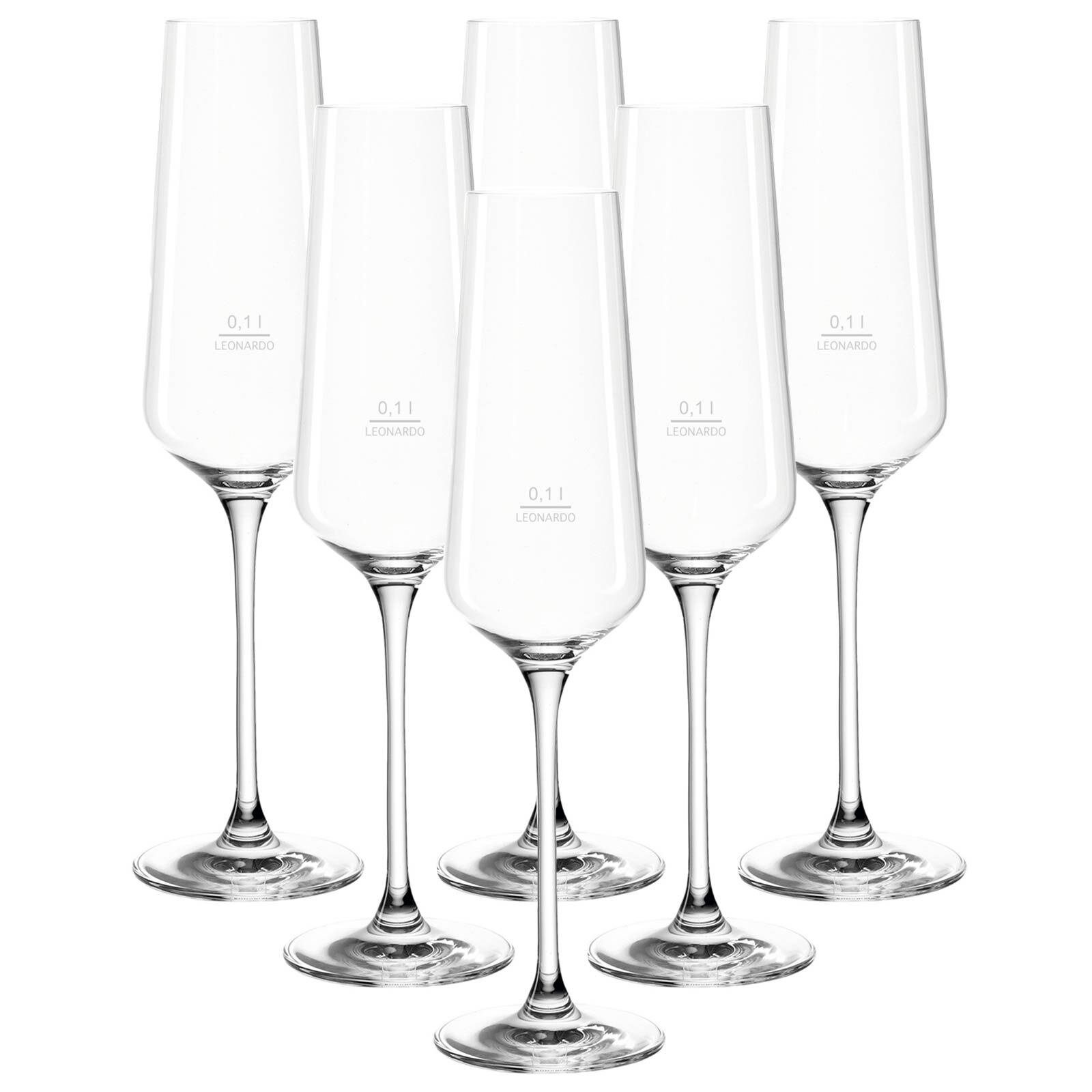 LEONARDO Sektglas Puccini Gastro-Edition Sektgläser geeicht 0,1 l, Glas