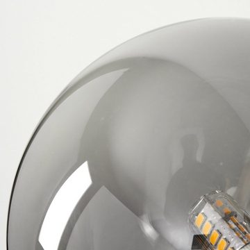 hofstein Wandleuchte »Isorella« moderne Wandlampe aus Metall/Glas in Schwarz/Rauchfarben, ohne Leuchtmittel, 3000 Kelvin, Retro/Vintage Leuchte mit Schirmen aus Rauchglas (10/12, 5cm), 2xG9