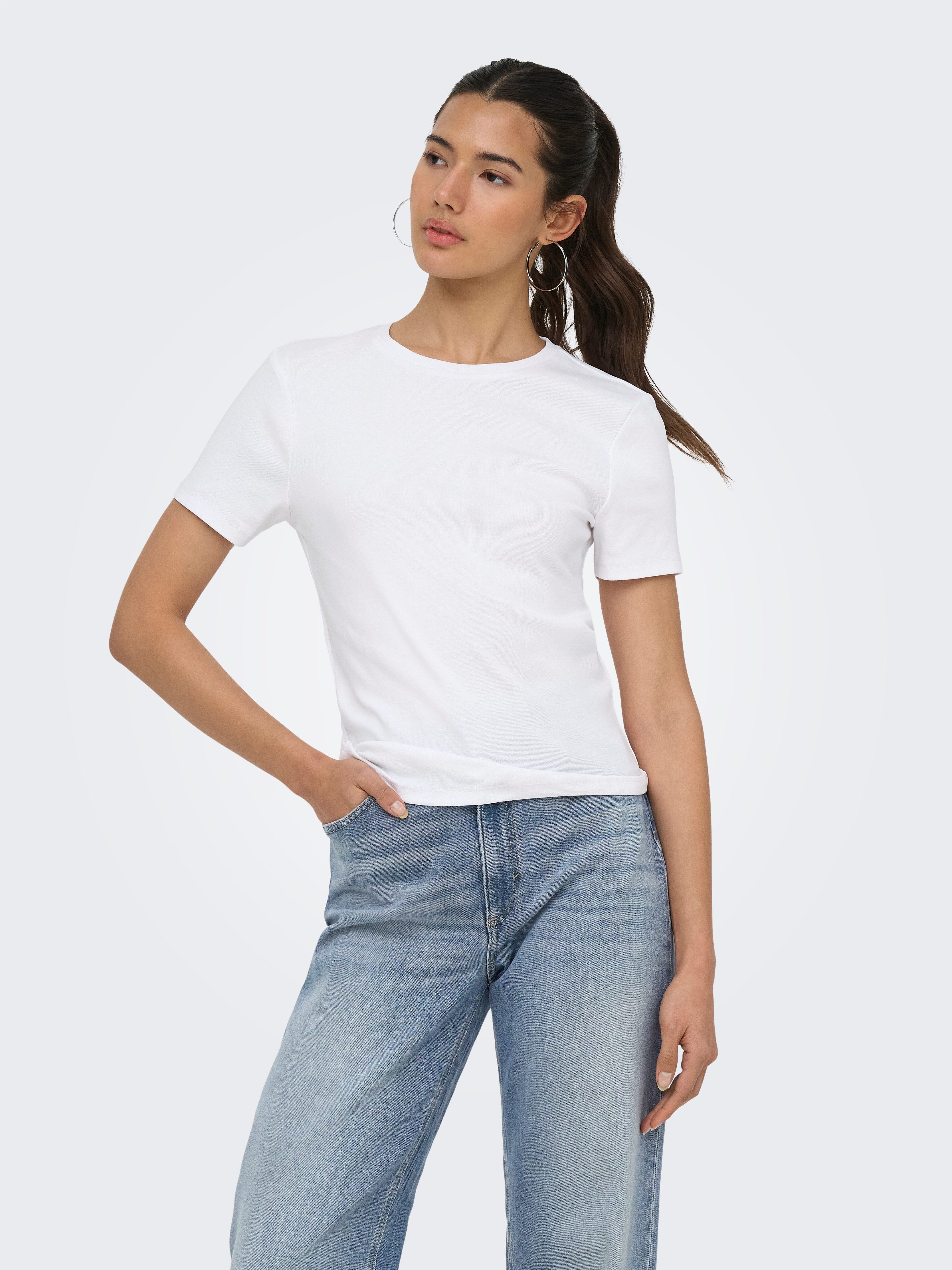 ONLY T-Shirt ONLRILEY S/S TOPJRS Baumwollmischung günstig online kaufen