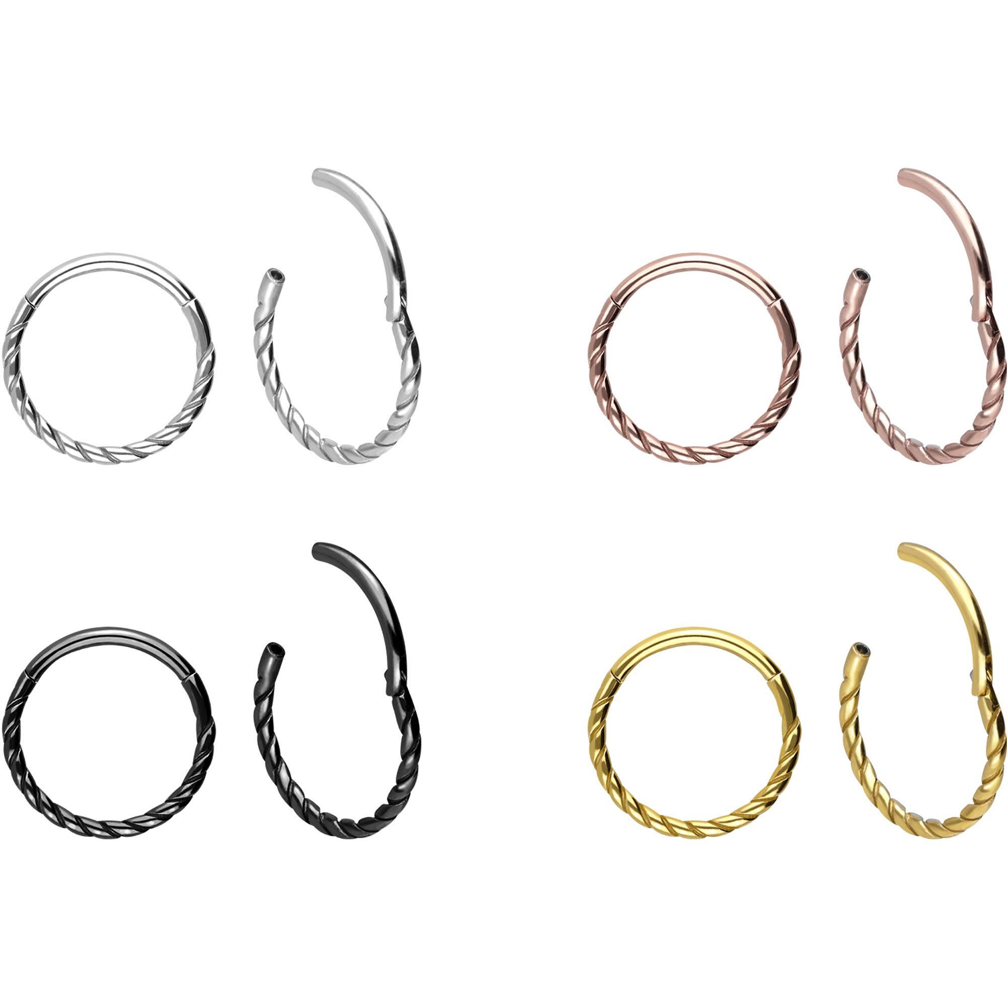 PIERCINGLINE Nasenpiercing Chirurgenstahl Segmentring Clicker GEDREHT Ohrpi günstig online kaufen