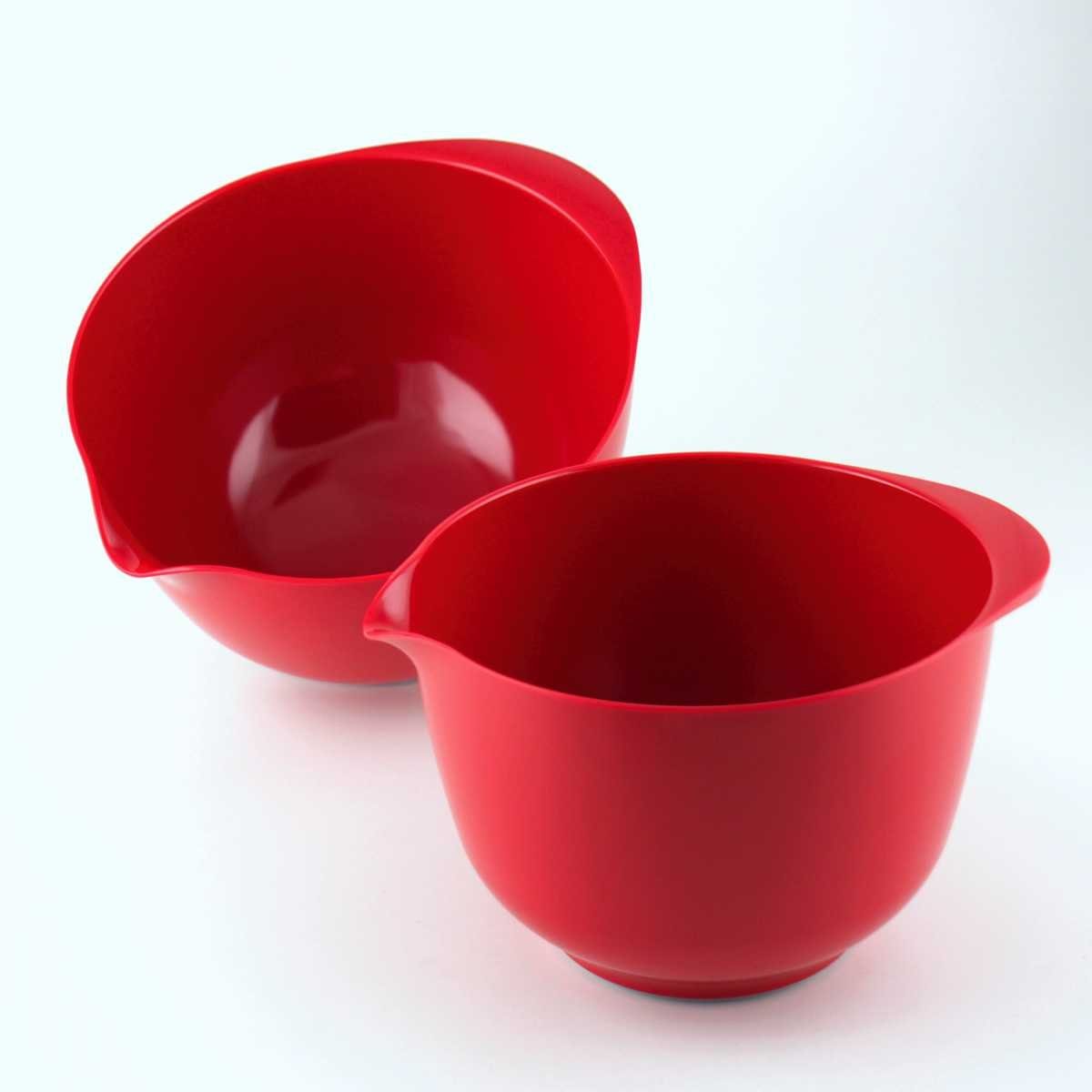 ROSTI Rührschüssel ROSTI Schüssel 2-er Set MARGRETHE rot ca 2+3L mit Deckel, RO-244727, Melamin, (2er Set)