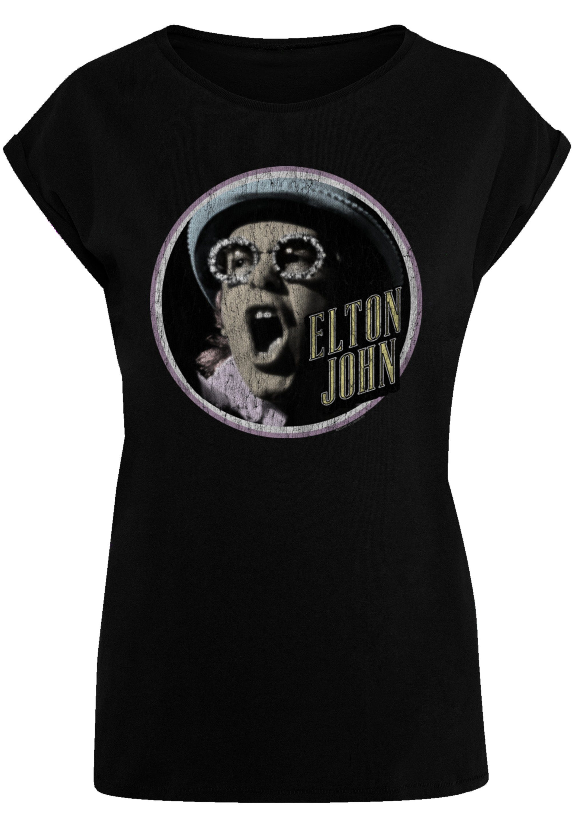 schwarz Premium T-Shirt F4NT4STIC Circle John Vintage Elton Qualität
