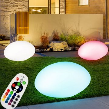 V-TAC Gartenleuchte, LED-Leuchtmittel fest verbaut, Farbwechsel, RGB LED Außen Leuchte Stein Optik FERNBEDIENUNG Garten Hof