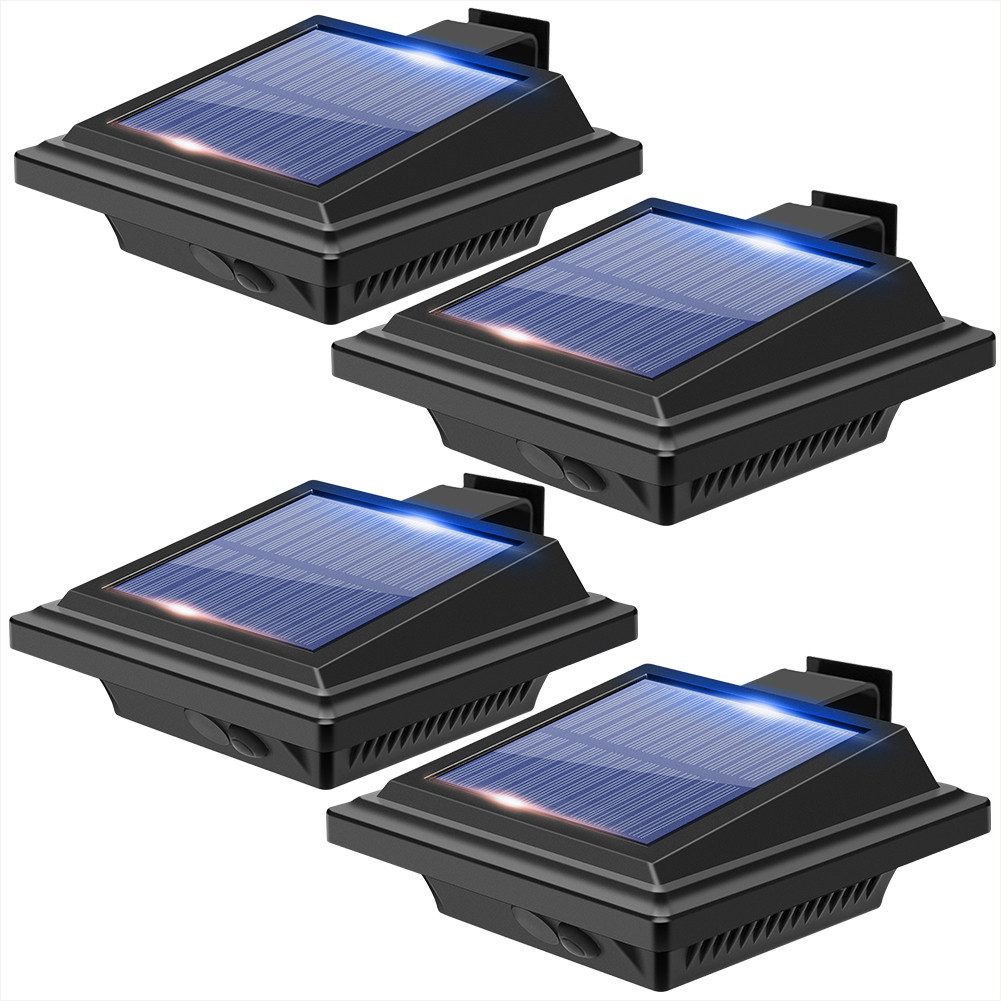 KingLux LED Dachrinnenleuchte 40LEDs Solar dachrinnenleuchten für außen mit Lichtsensor, Lichtsensor, LED fest integriert, Kaltweiss, Warmweiss