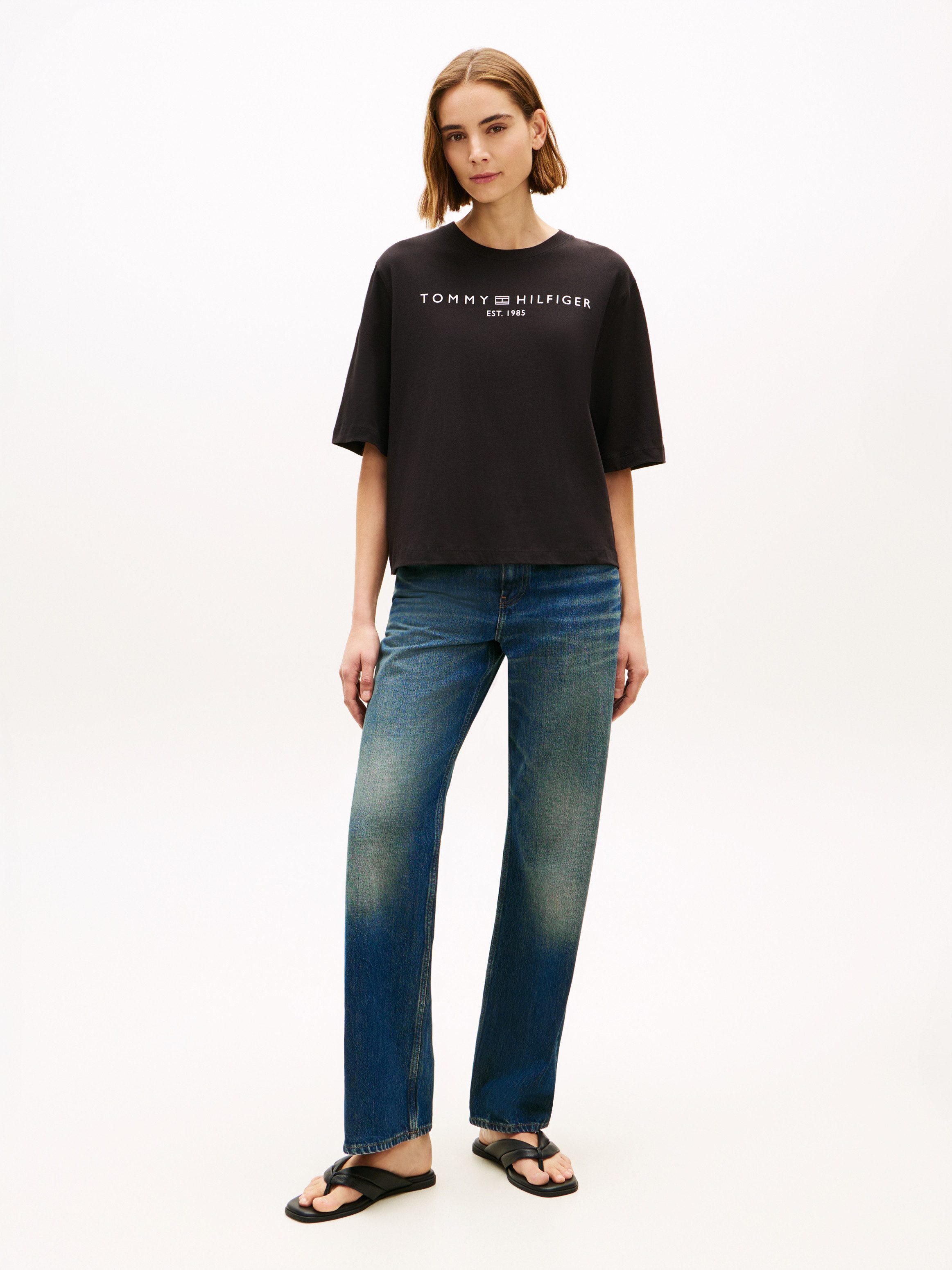 Tommy Hilfiger Langarmshirt CORP LOGO TRAPEZE C-NK TEE