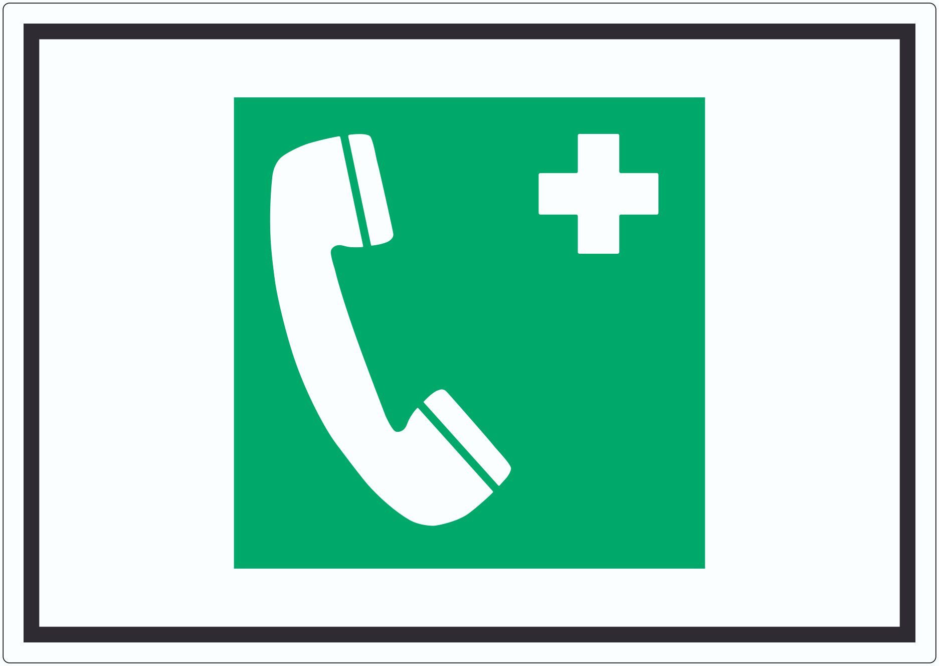 HB-Druck Aufkleber Notruftelefon Symbol Aufkleber, wetterfest, UV-beständig, kratzfest