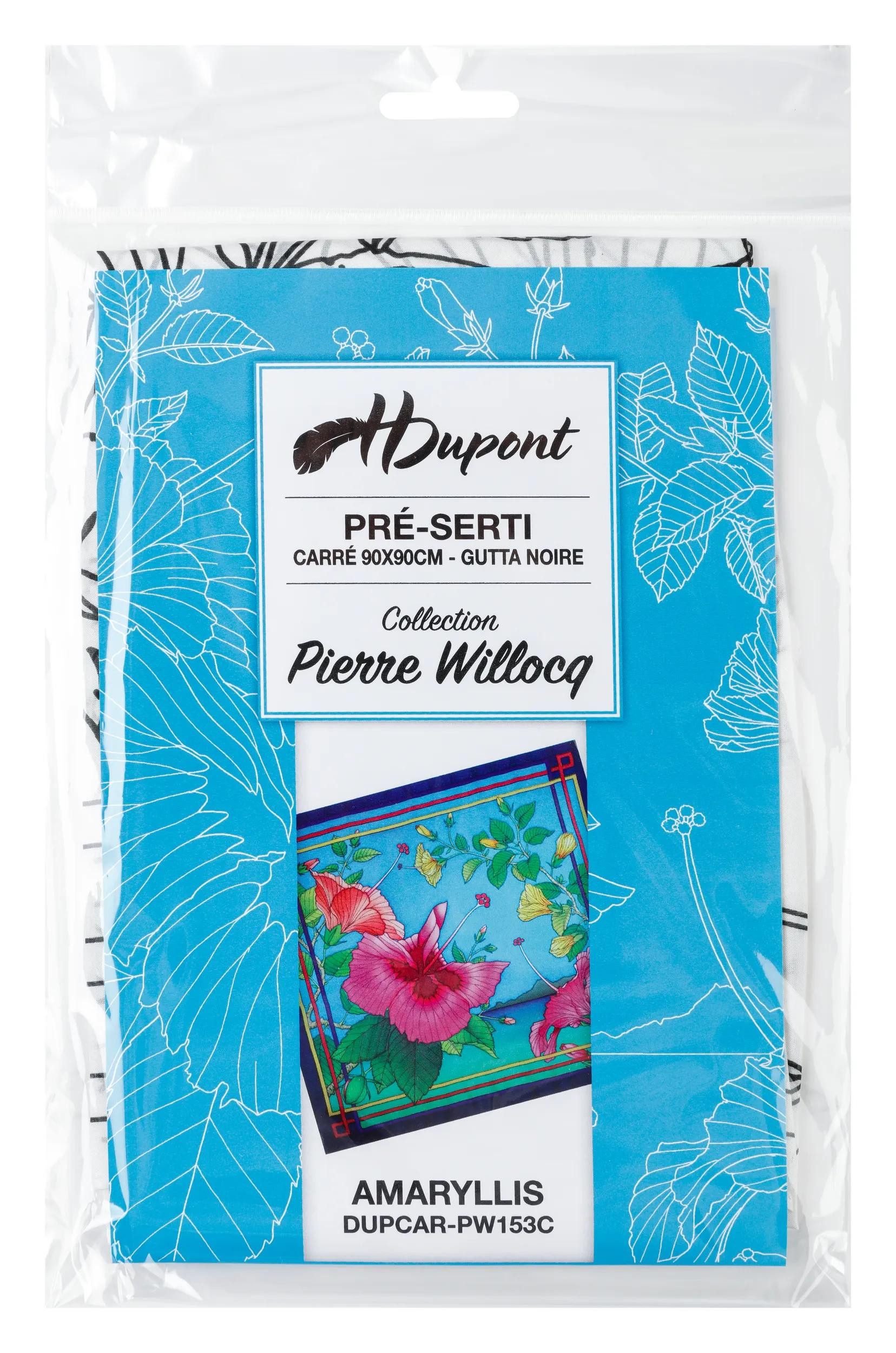 HDupont Seidentuch 3x Seidentuch 100% Seide, 90x90cm, Amaryllis - Weiß DUPCARPW153C, H DUPONT