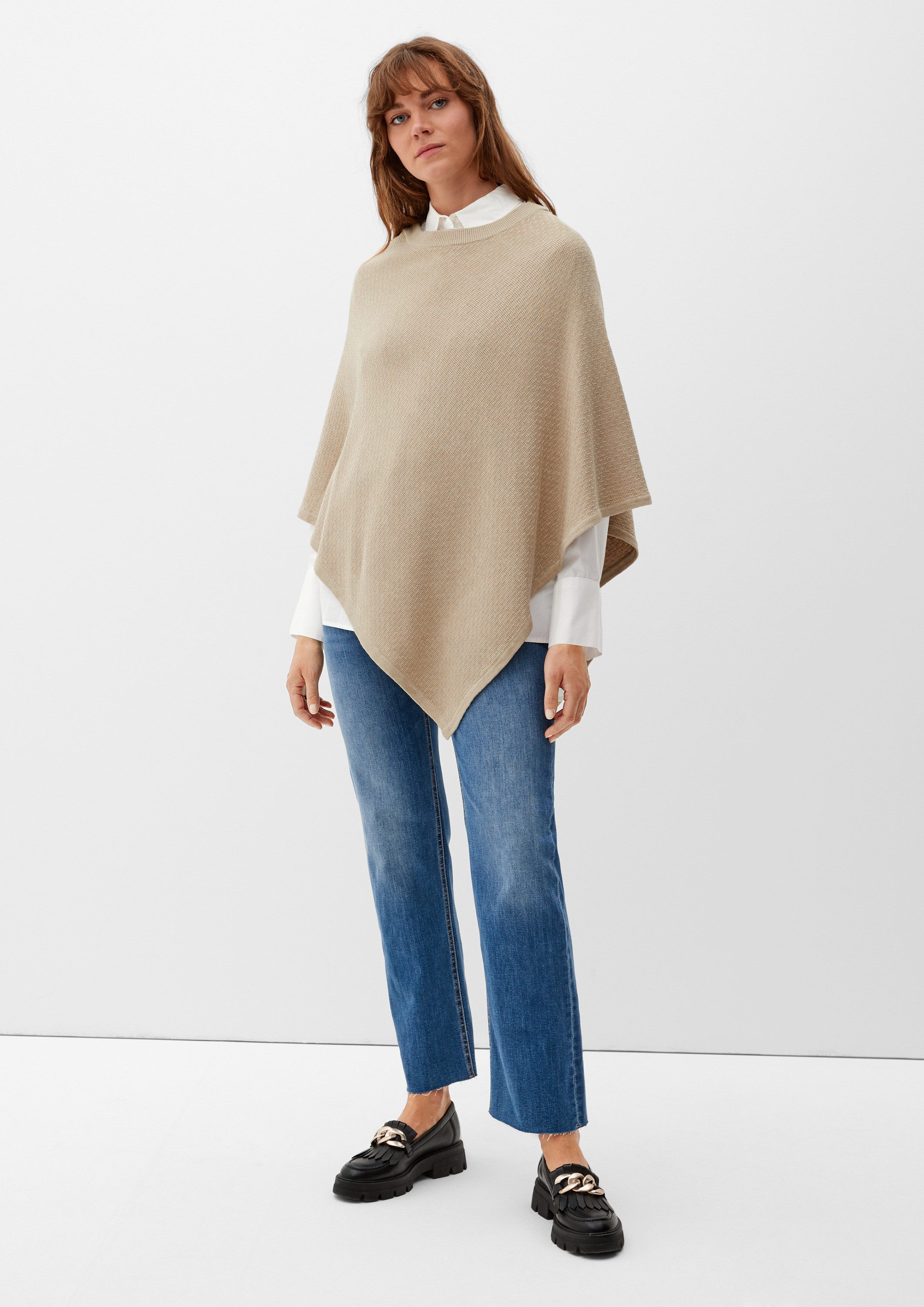 s.Oliver Poncho Indoor-Poncho Poncho aus Baumwollmix