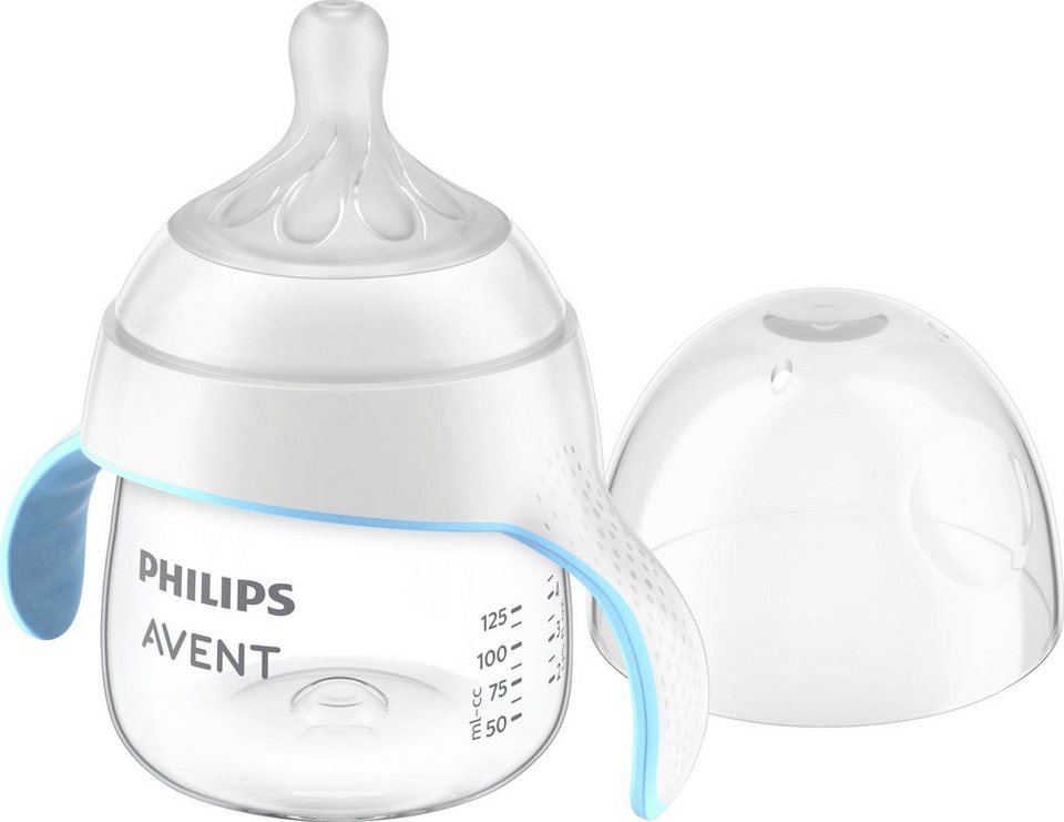 Philips AVENT Babyflasche Natural Response SCF263/61, mit Lerngriffen, 125  ml, ab dem 6. Monat