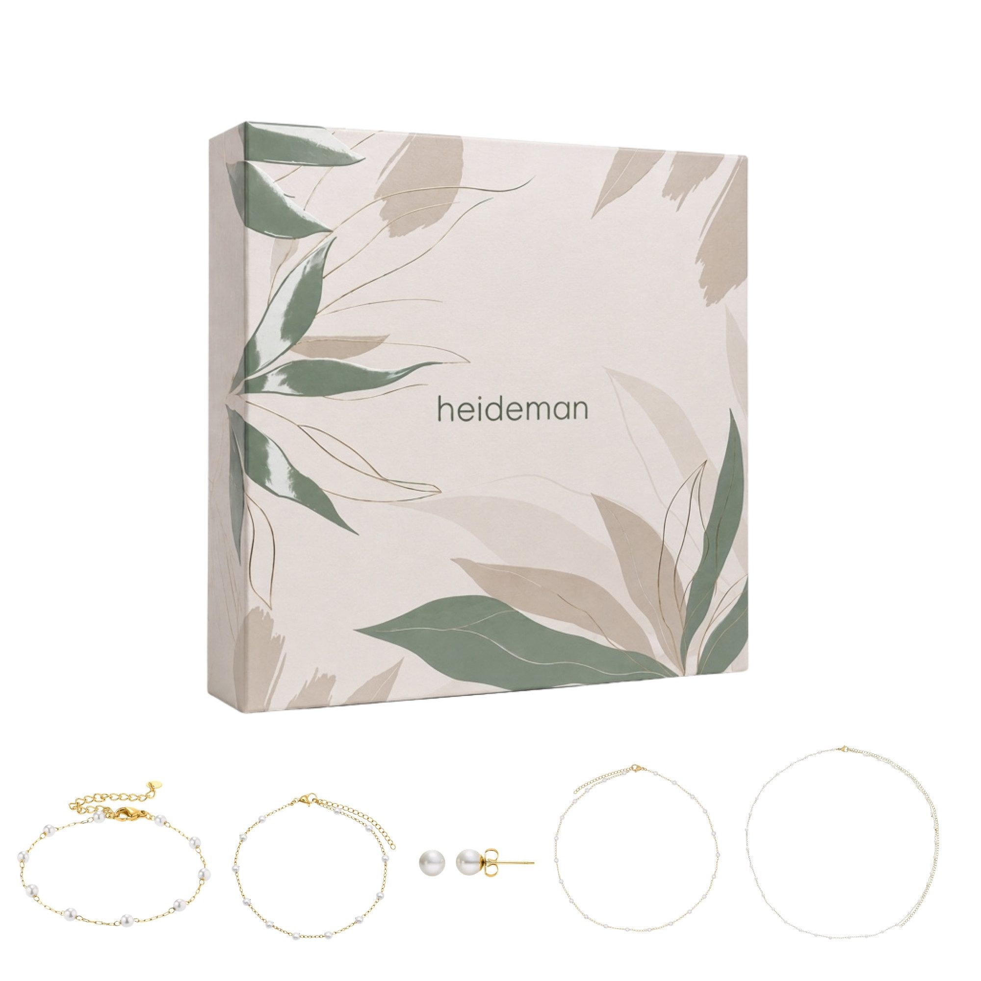 Heideman Schmuck-Adventskalender Summerbox Capri silberfarben, Schmuckset mehrteilig Schmuck für Frauen - 5 Schmuckstücke