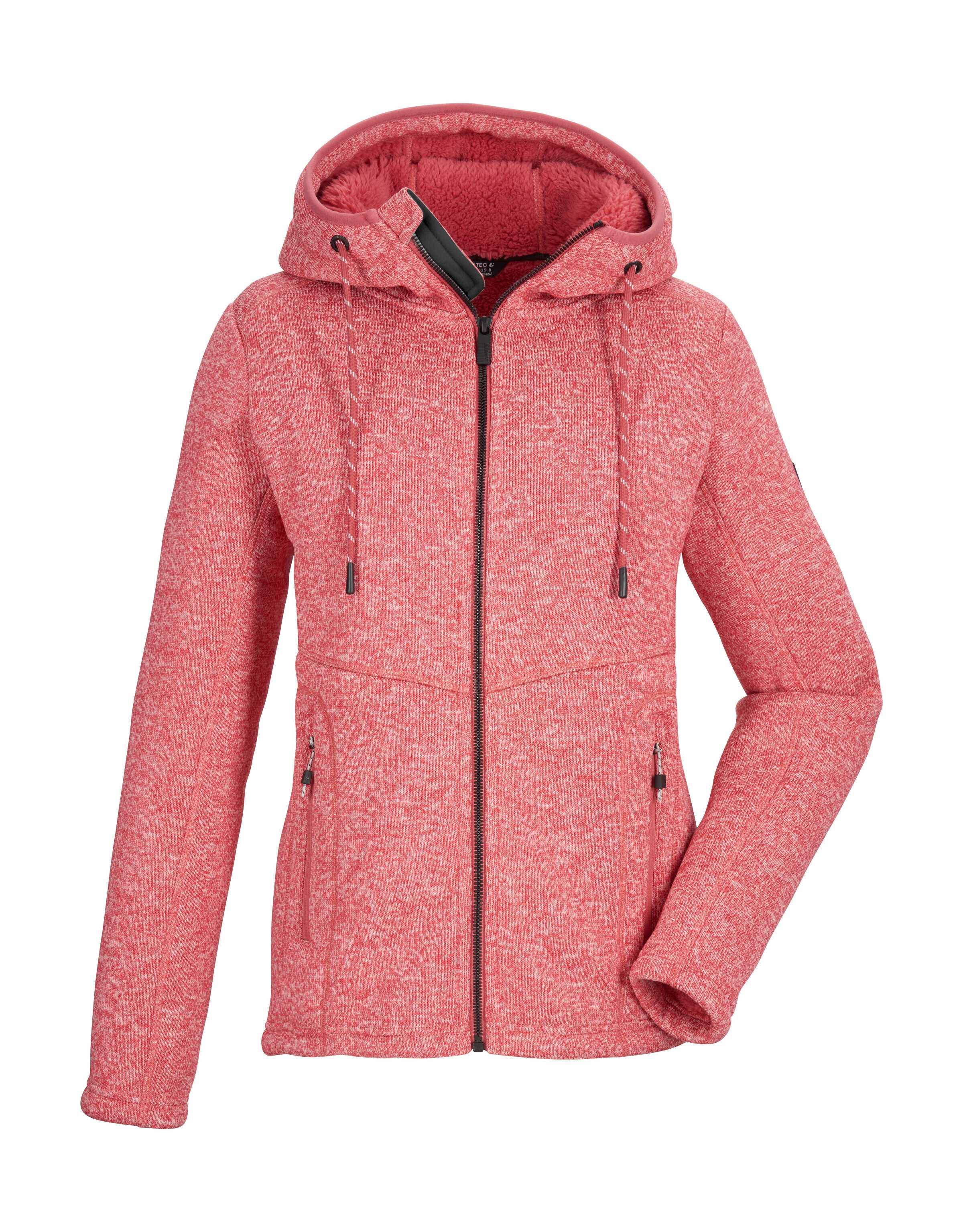 Killtec Fleecejacke KOW 41 WMN KNTFLC JCKT Strickfleecejacke mit Teddyfutter, Kapuze, verschließbare Taschen