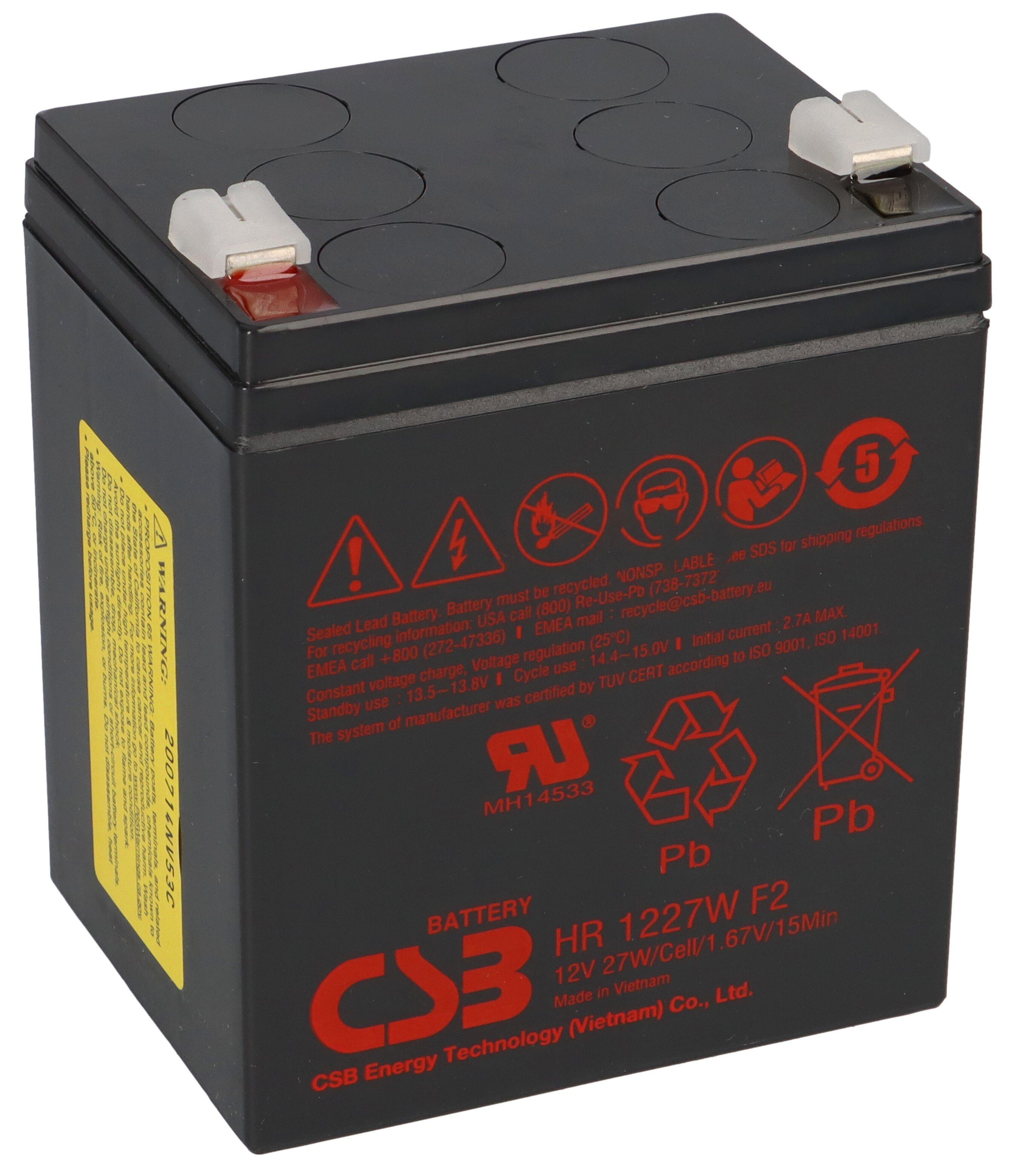 CSB CSB Hochstrom Bleiakku HR1227W 12V 6,18Ah 27W Faston 6,3mm Bleiakkus