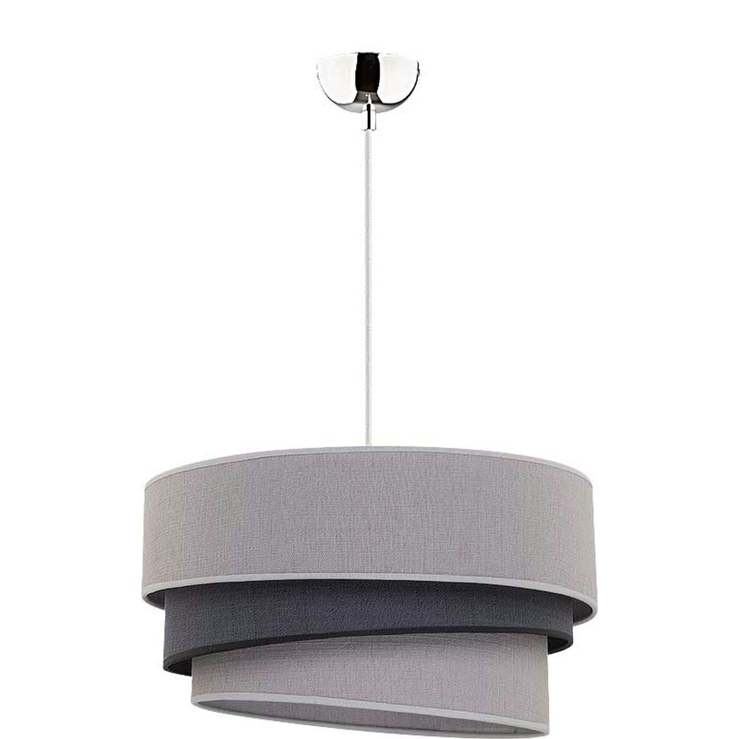 Licht-Erlebnisse Pendelleuchte FELICITA, ohne Leuchtmittel, Runde Hängeleuchte Stoffschirm modern stylisch Wohnzimmer Lampe