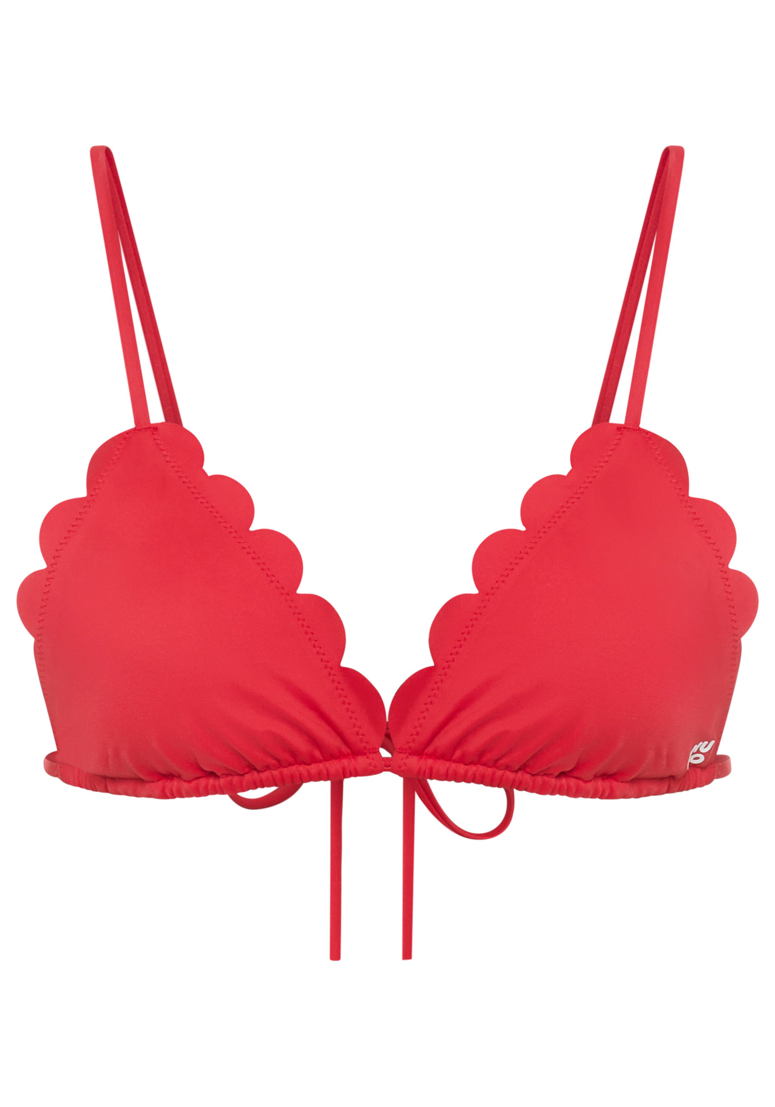 HUGO Triangel-Bikini-Top, wellenförmige Kanten, Bänder zum binden